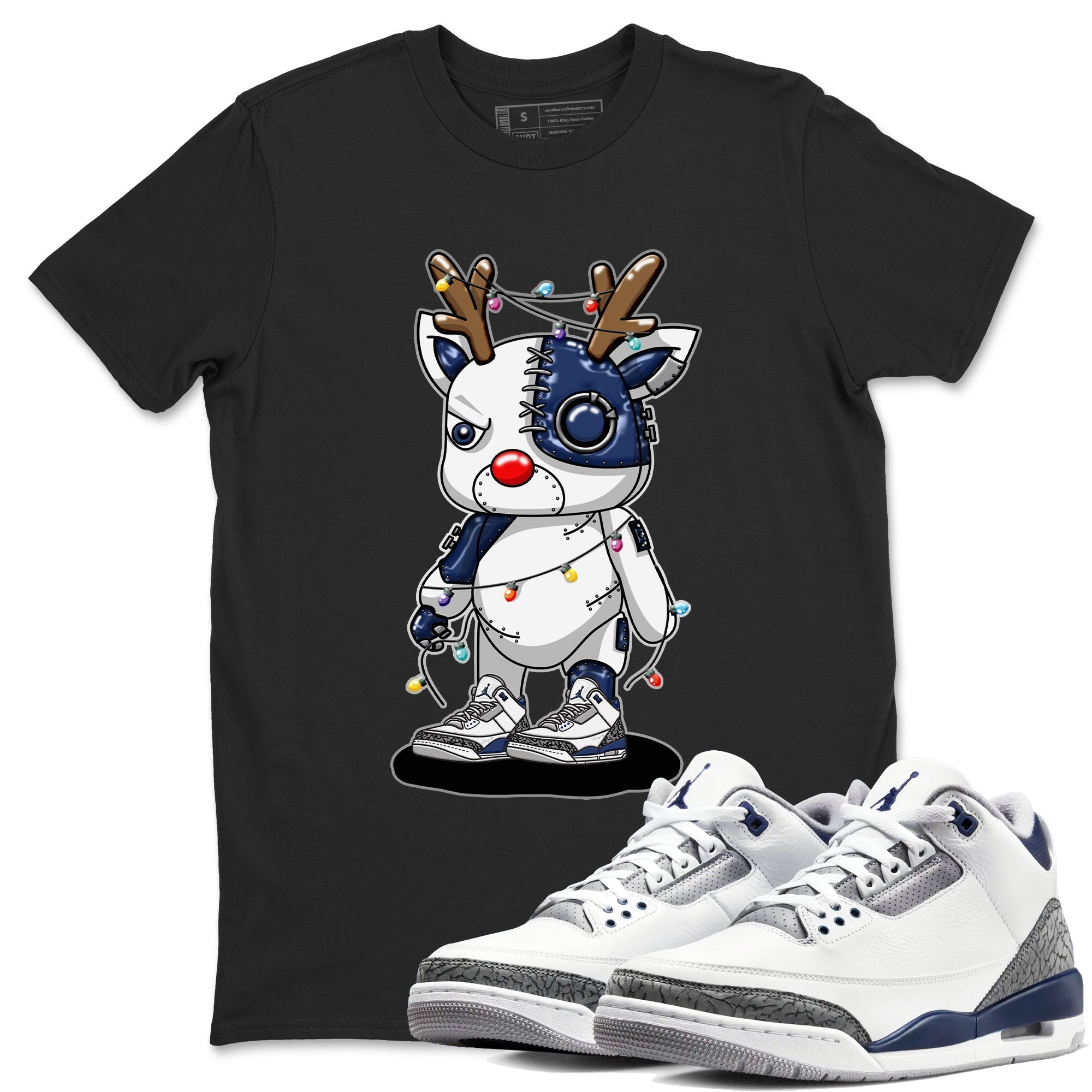 Cyborg Reindeer snkmatch Tees - Air Jordan 3 Midnight Navy 2023