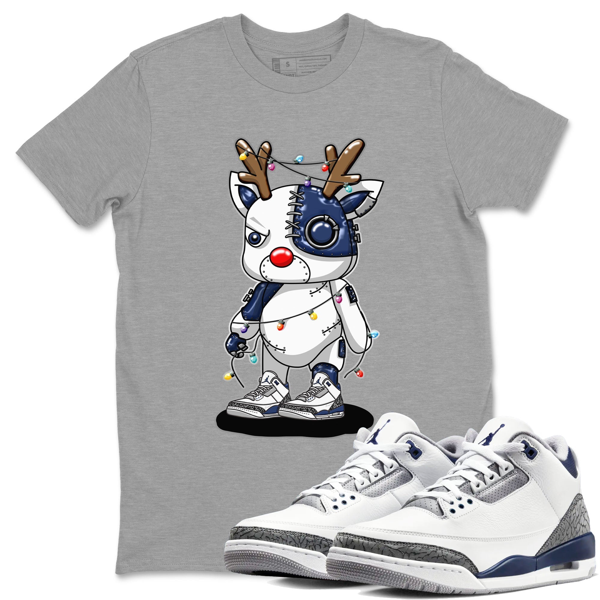 Cyborg Reindeer snkmatch Tees - Air Jordan 3 Midnight Navy 2023