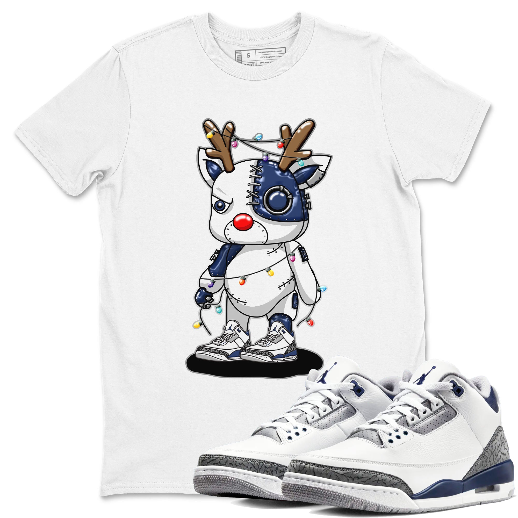 Cyborg Reindeer snkmatch Tees - Air Jordan 3 Midnight Navy 2023