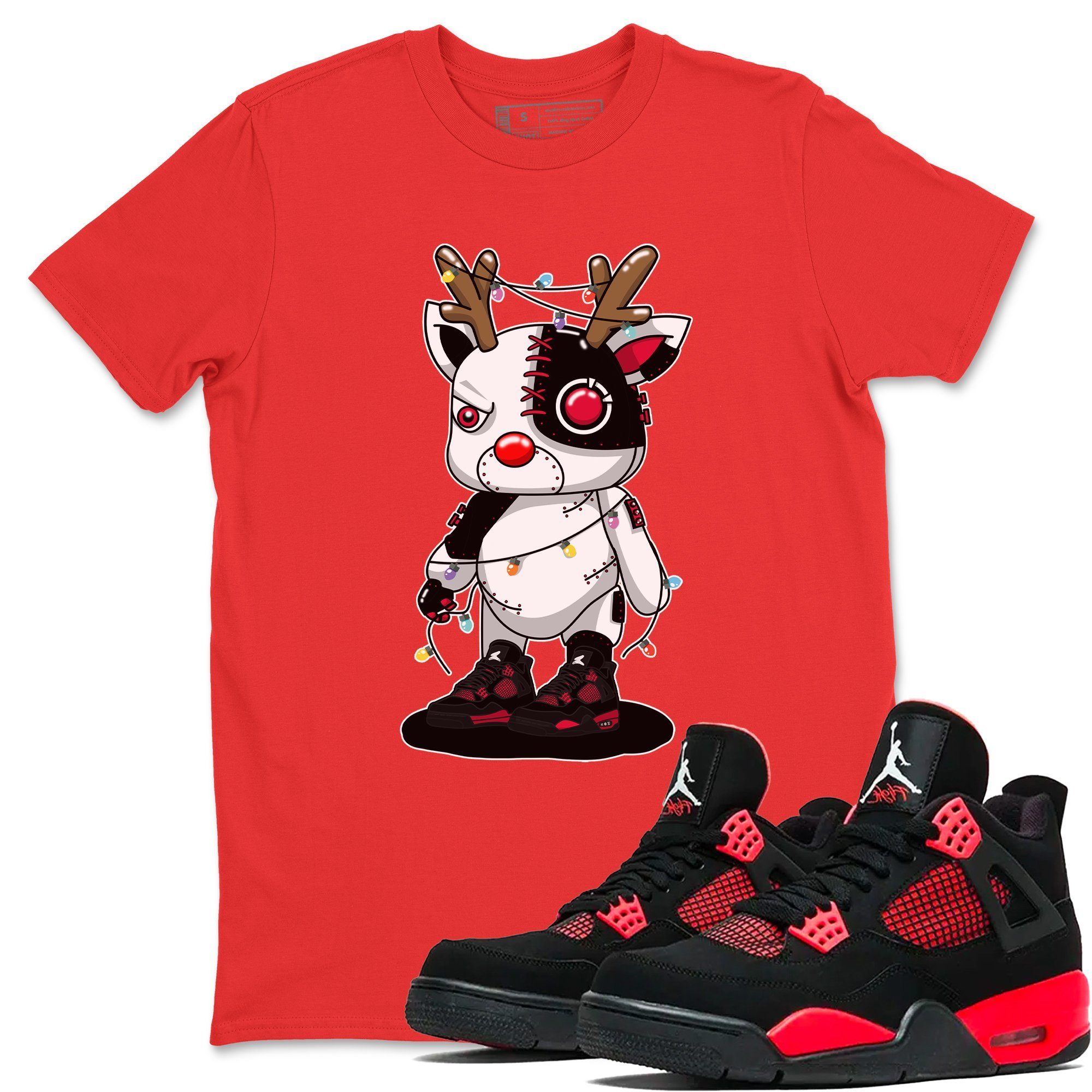 Cyborg Reindeer Unisex Tops - Air Jordan 4 Red Thunder