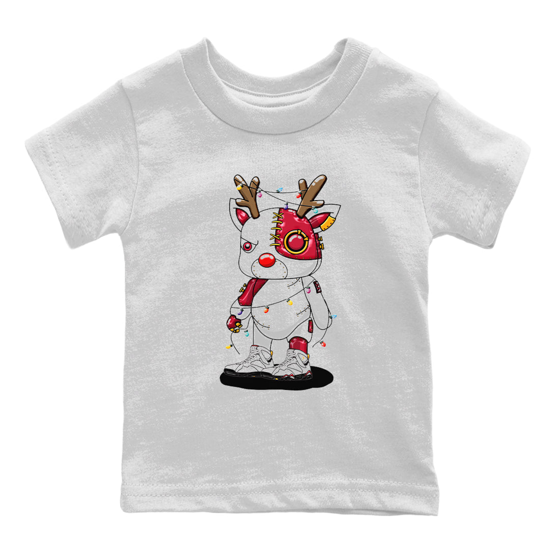 Cyborg Reindeer Kids Tops - Air Jordan 7 Cardinal