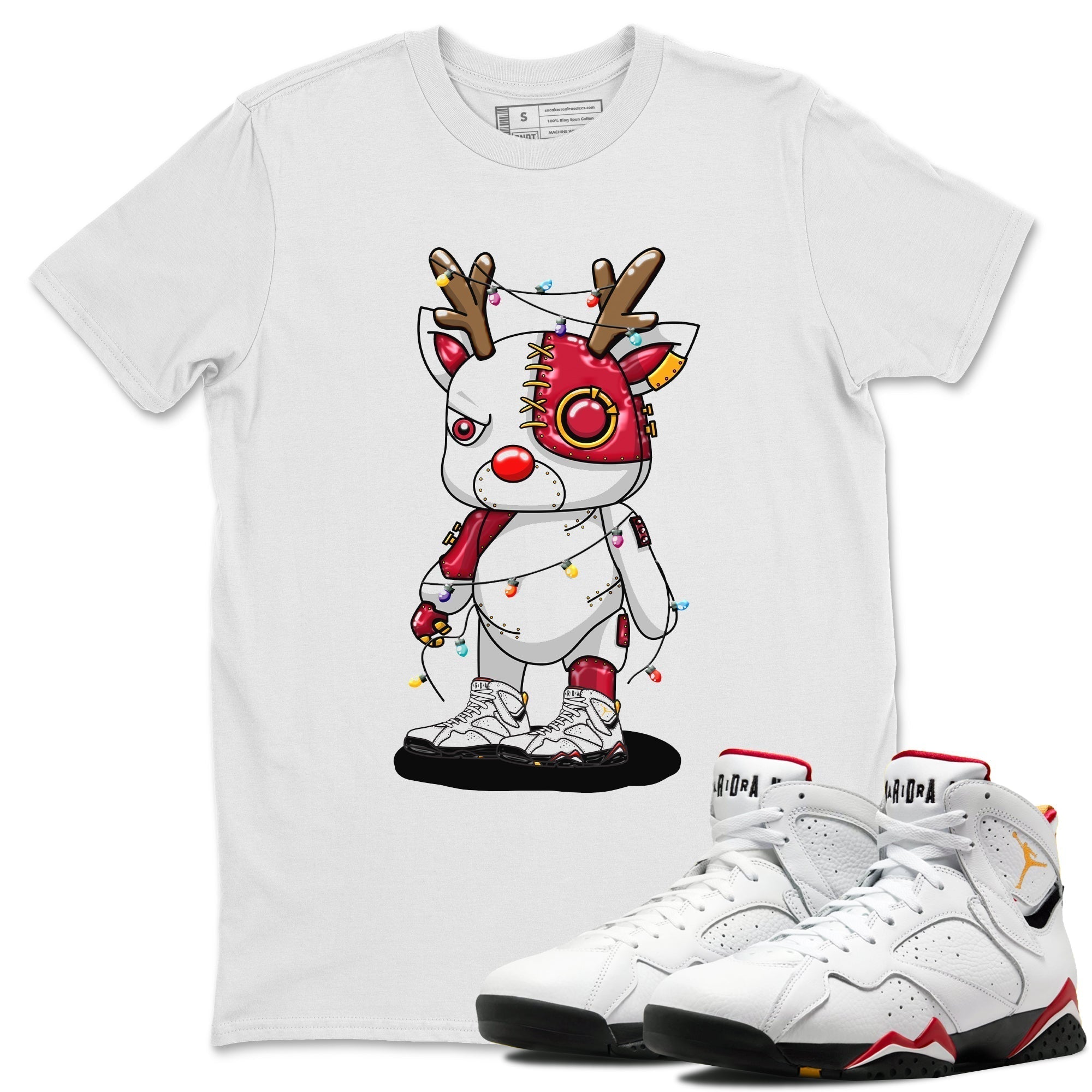Cyborg Reindeer Unisex Tops - Air Jordan 7 Cardinal