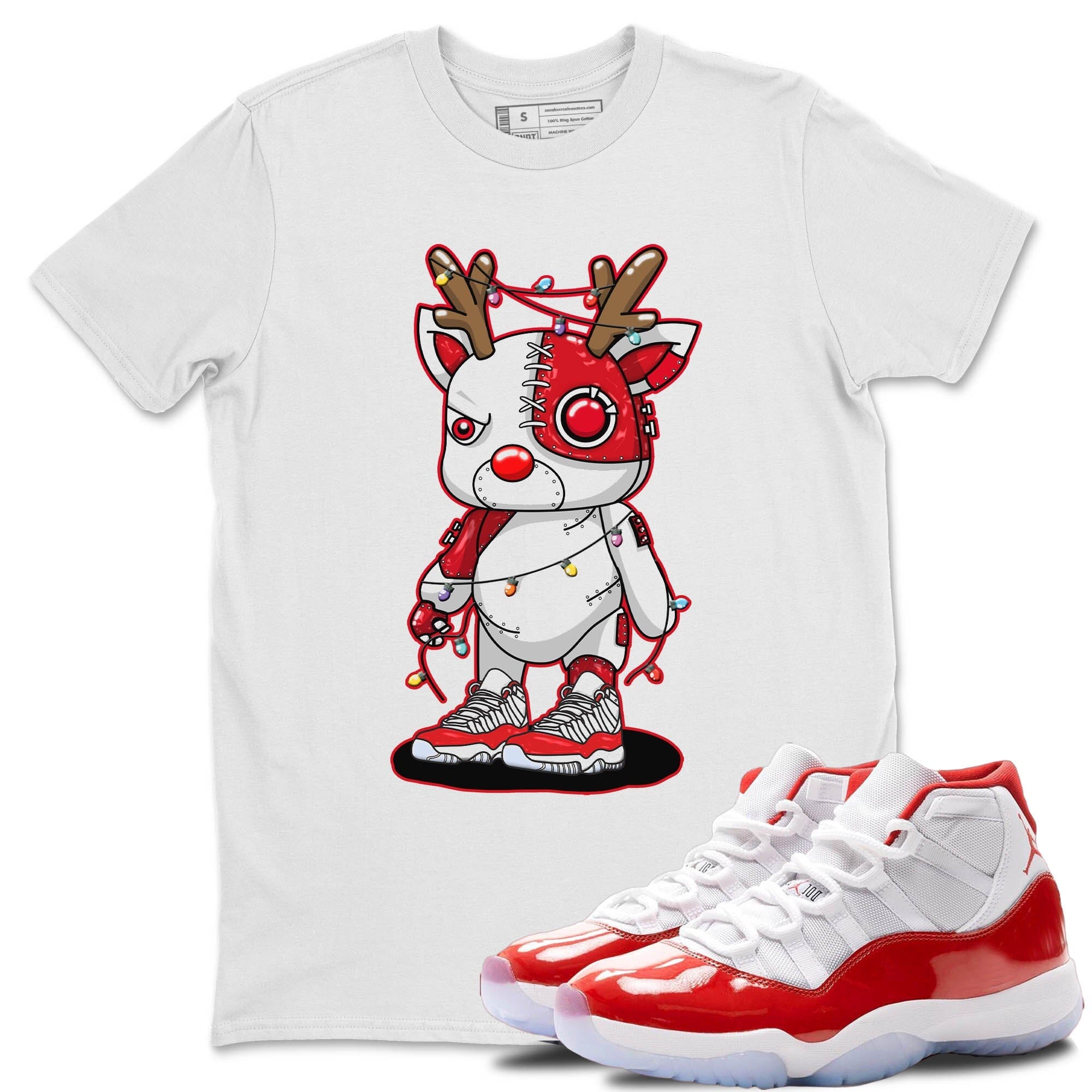Cyborg Reindeer Unisex Tops - Air Jordan 11 Cherry
