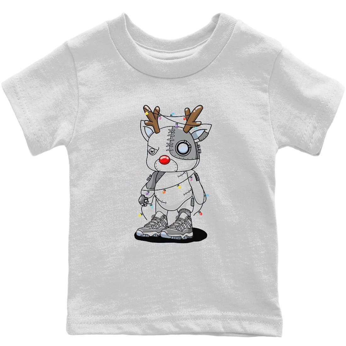 Cyborg Reindeer Kids Tops - Air Jordan 11 Cool Grey