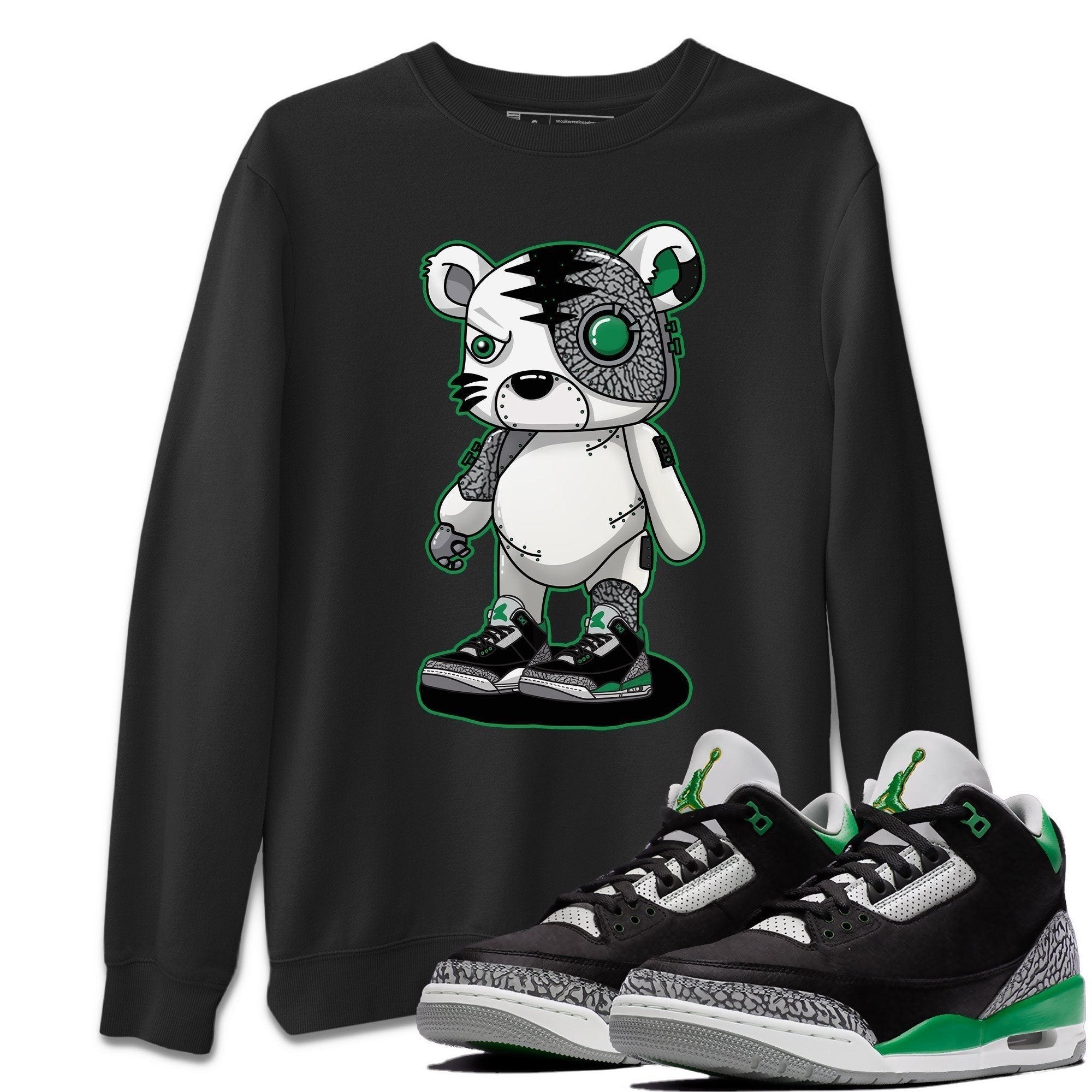 Cyborg Tiger Unisex Tops - Air Jordan 3 Pine Green