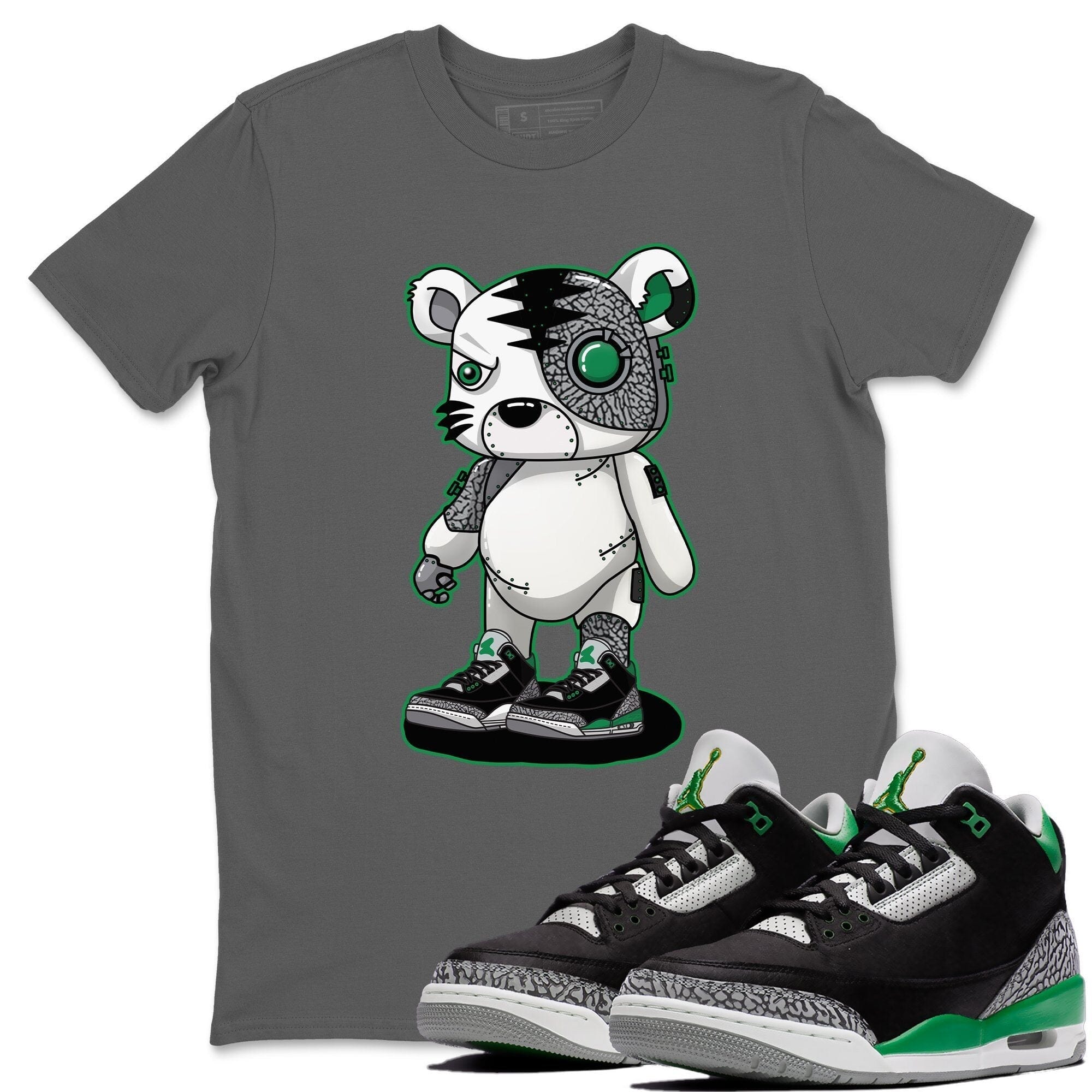 Cyborg Tiger Unisex Tops - Air Jordan 3 Pine Green
