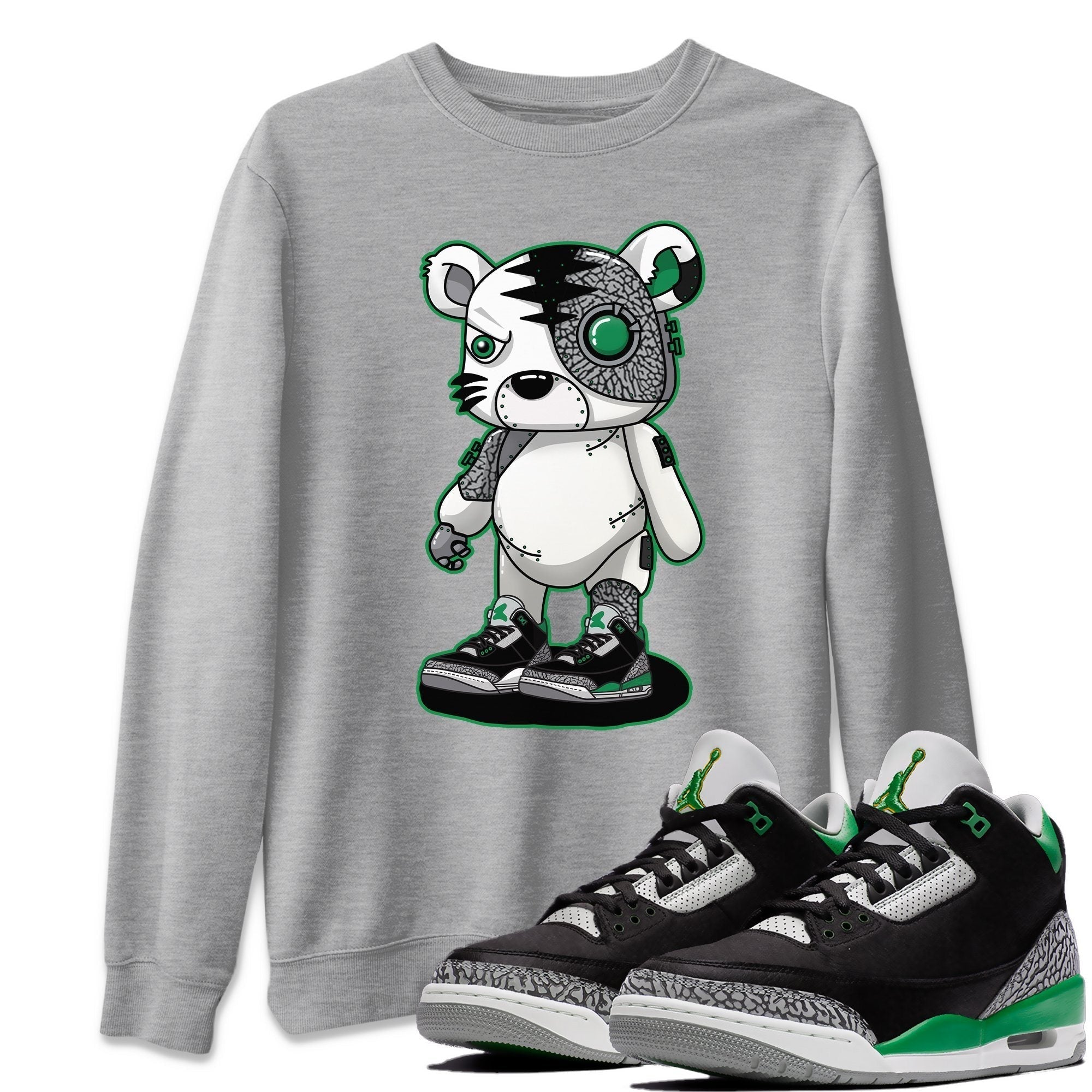 Cyborg Tiger Unisex Tops - Air Jordan 3 Pine Green