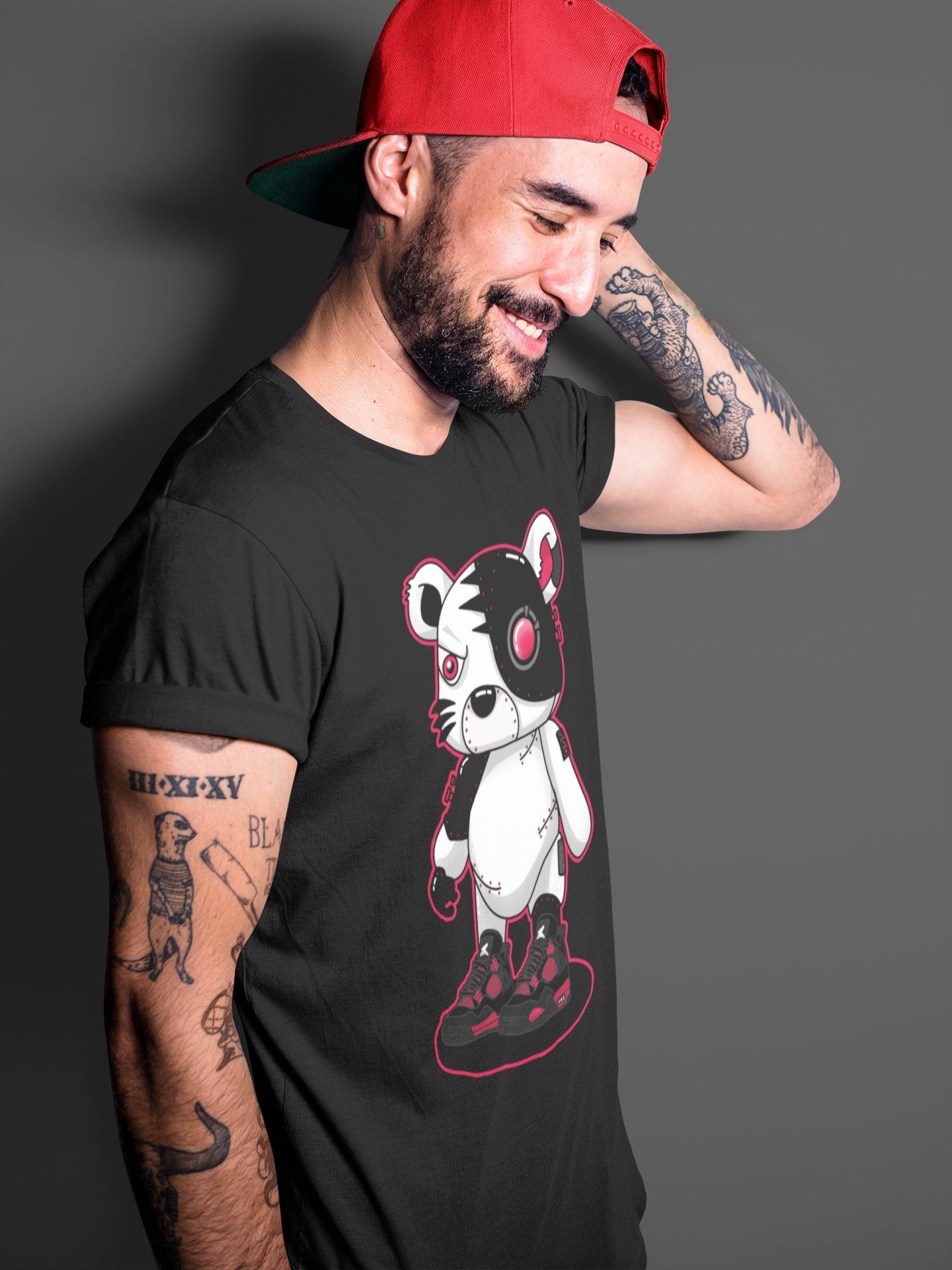Cyborg Tiger Unisex Tops - Air Jordan 4 Red Thunder