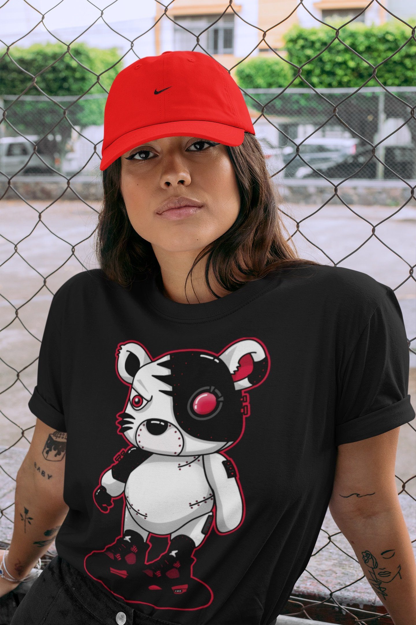 Cyborg Tiger Unisex Tops - Air Jordan 4 Red Thunder
