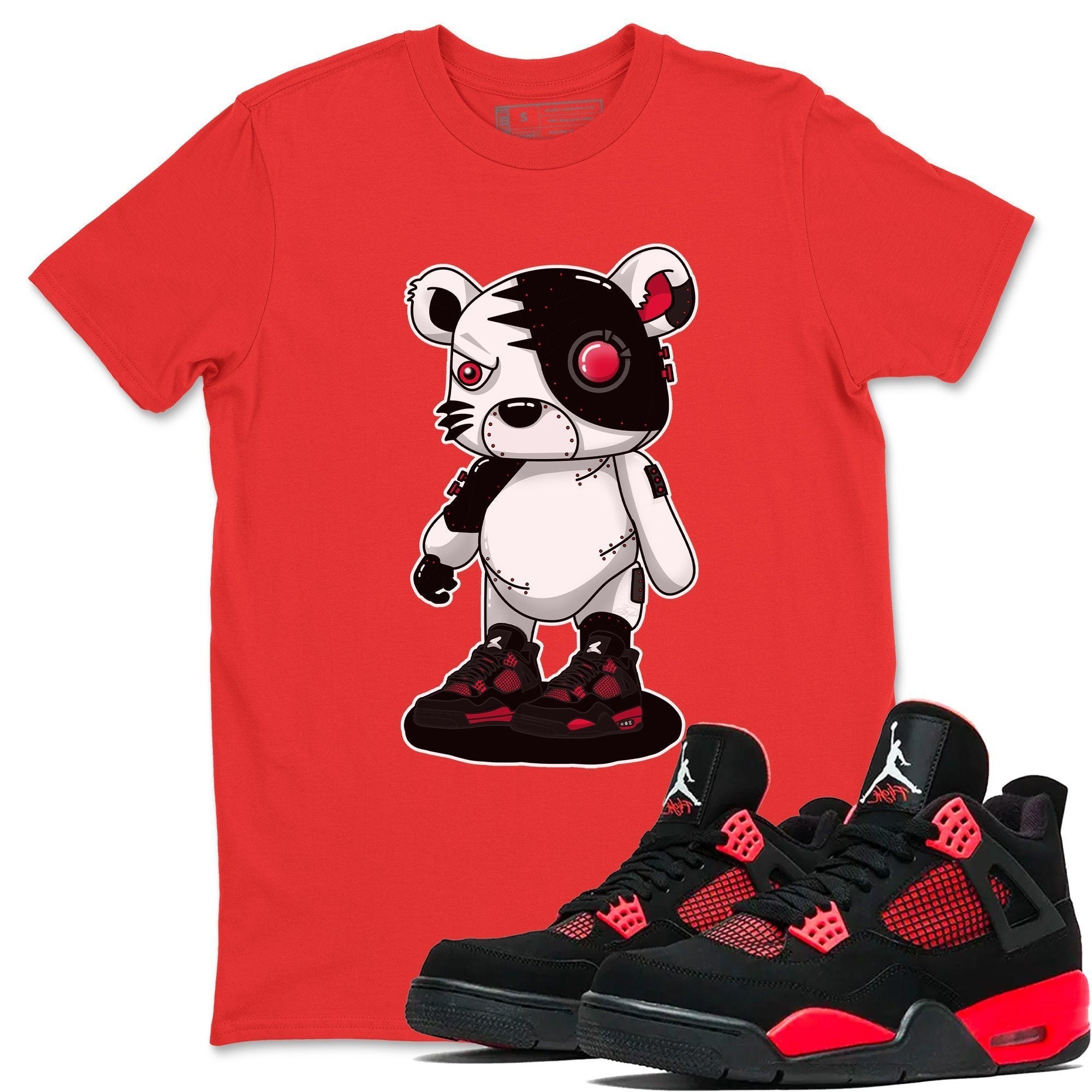 Cyborg Tiger Unisex Tops - Air Jordan 4 Red Thunder