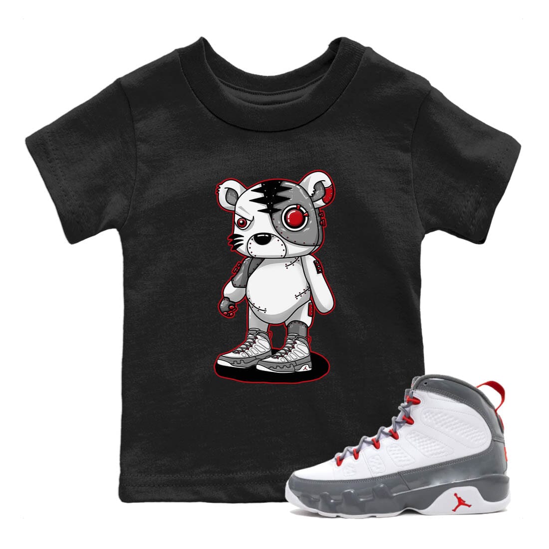 Cyborg Tiger Kids Tops - Air Jordan 9 Fire Red