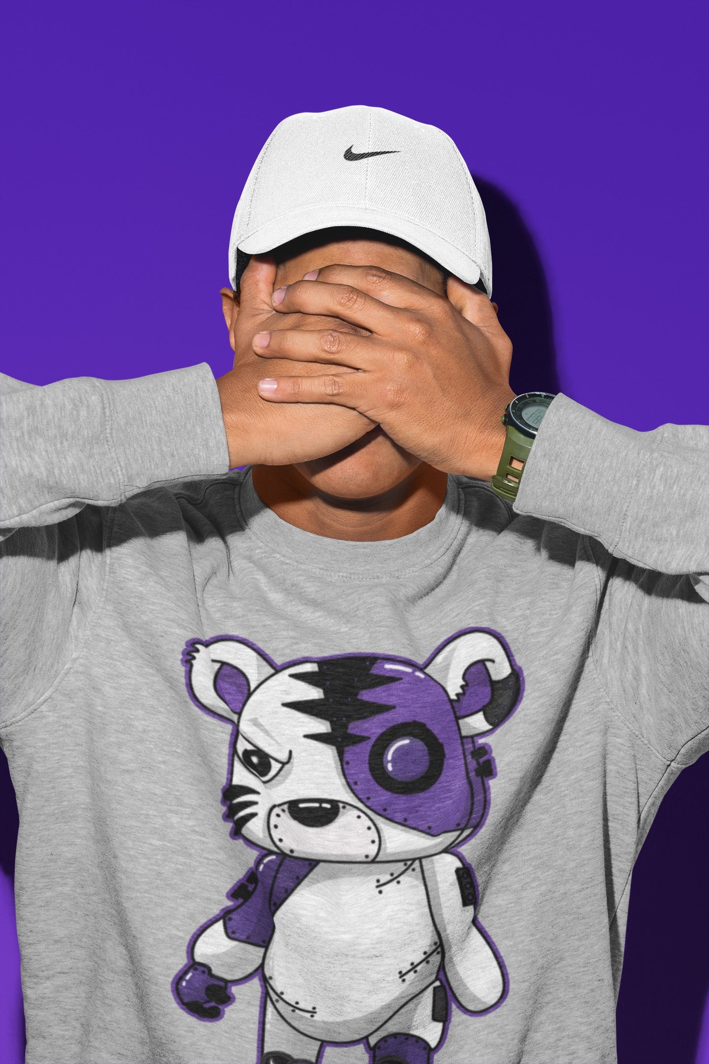 Cyborg Tiger Unisex Tops - Air Jordan 13 Court Purple
