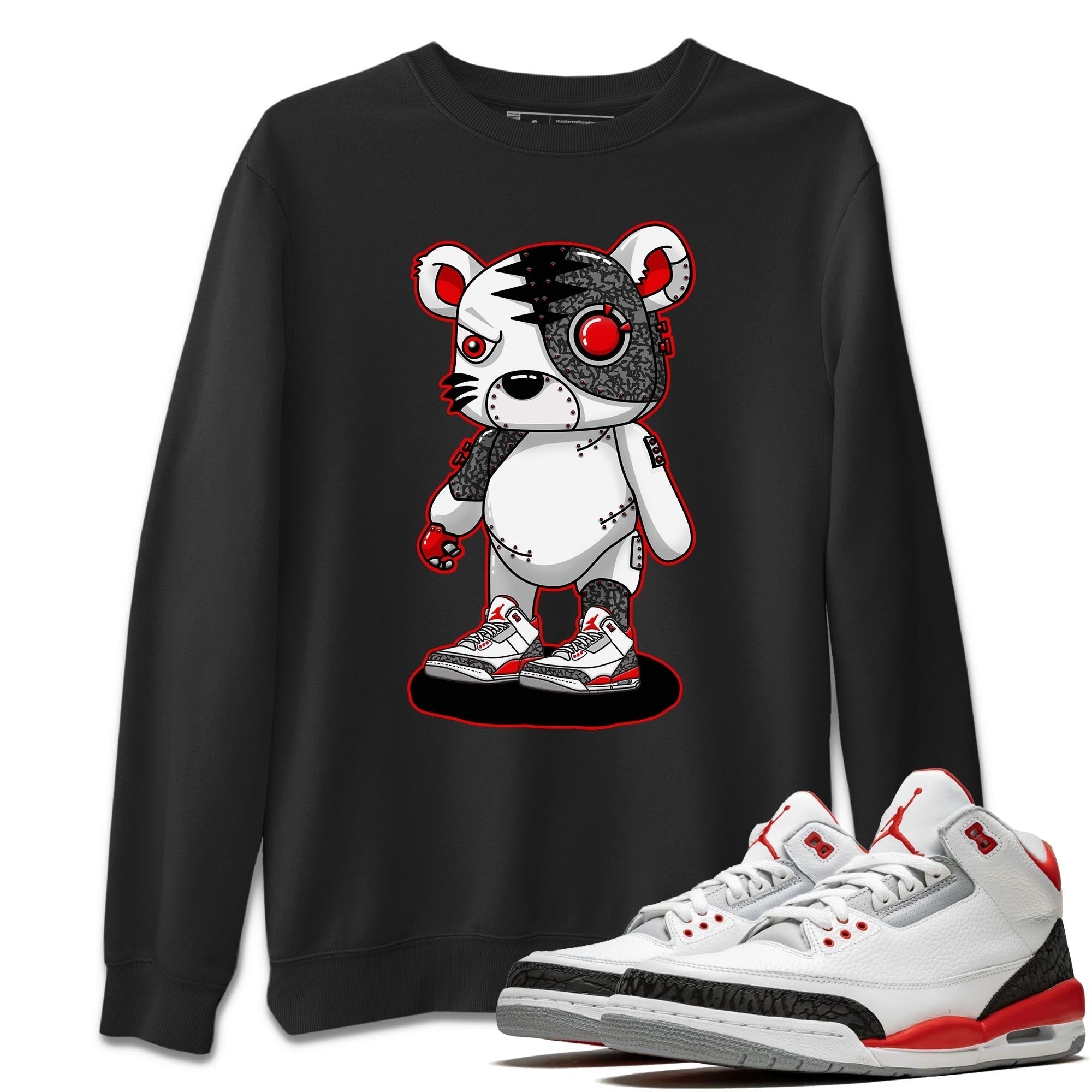Cyborg Tiger Unisex Tops - Air Jordan 3 Fire Red
