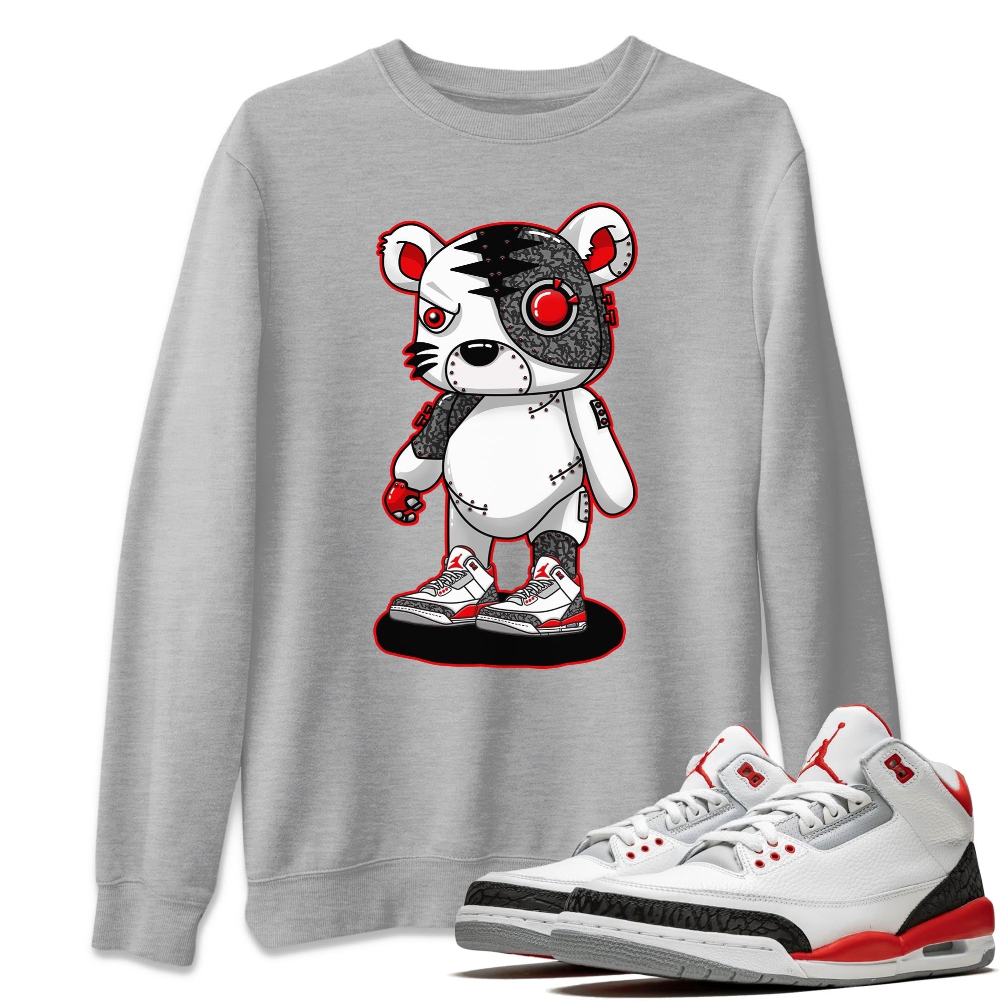 Cyborg Tiger Unisex Tops - Air Jordan 3 Fire Red