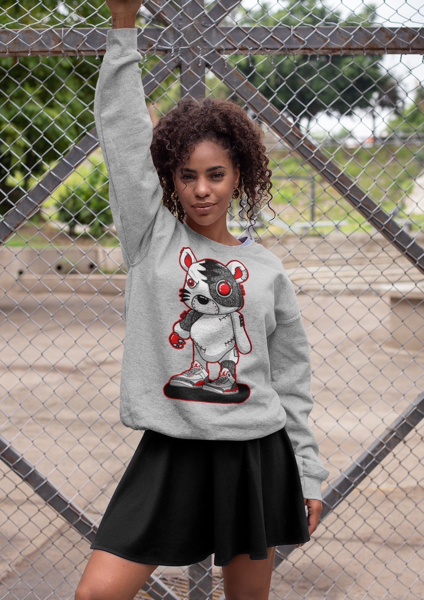 Cyborg Tiger Unisex Tops - Air Jordan 3 Fire Red