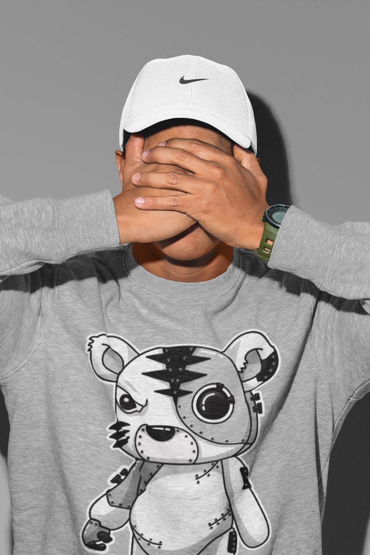 Cyborg Tiger Unisex Tops - Air Jordan 4 Military Black