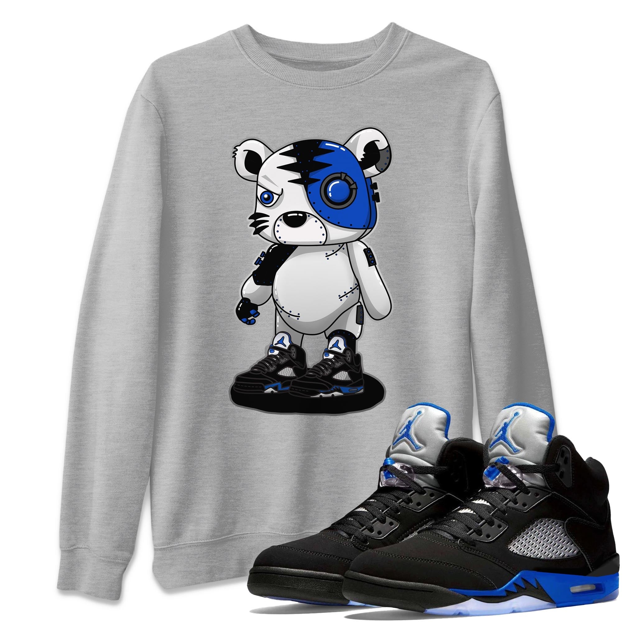 Cyborg Tiger Unisex Tops - Air Jordan 5 Racer Blue