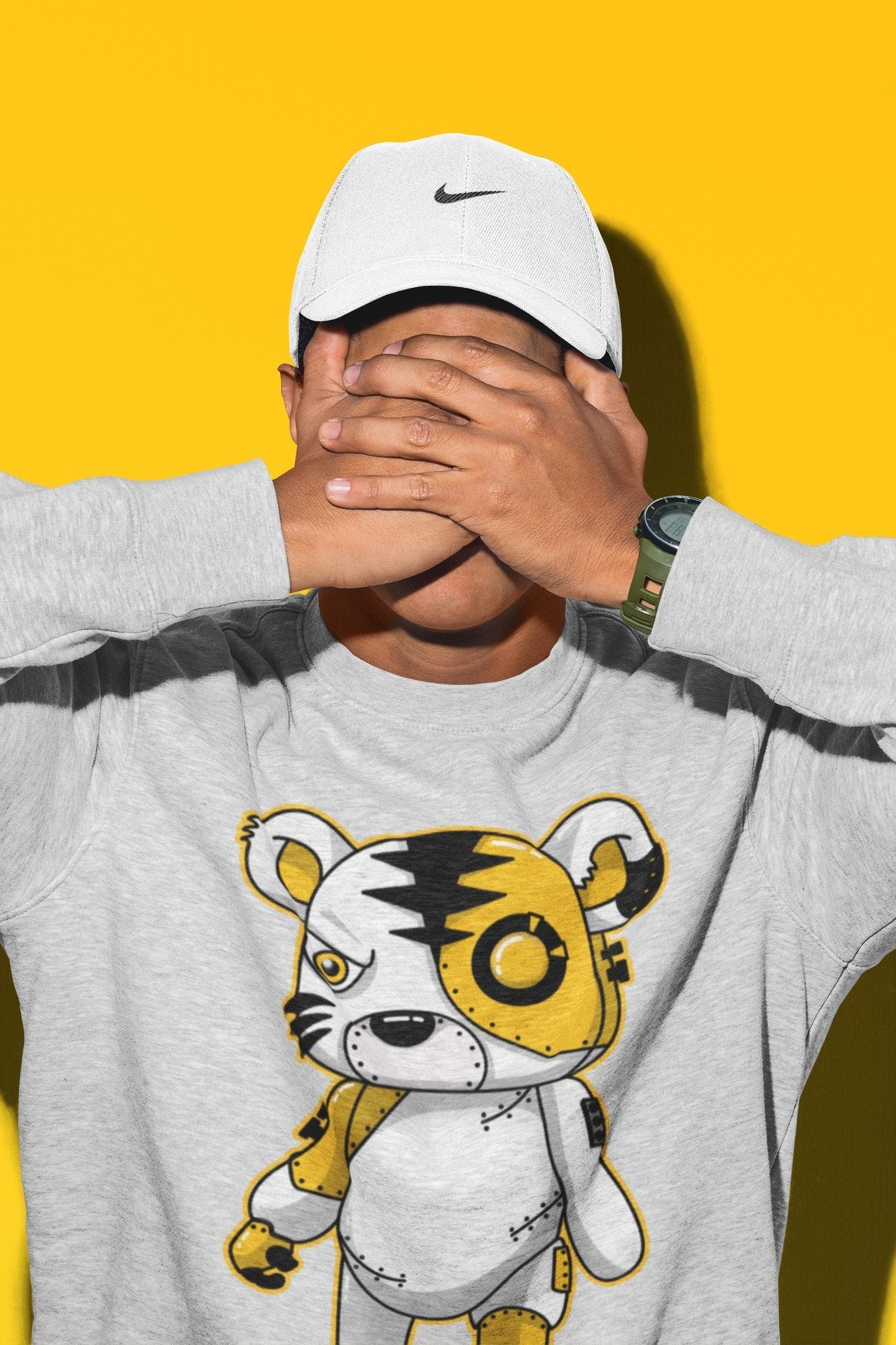 Cyborg Tiger Unisex Tops - Dunk Championship Goldenrod