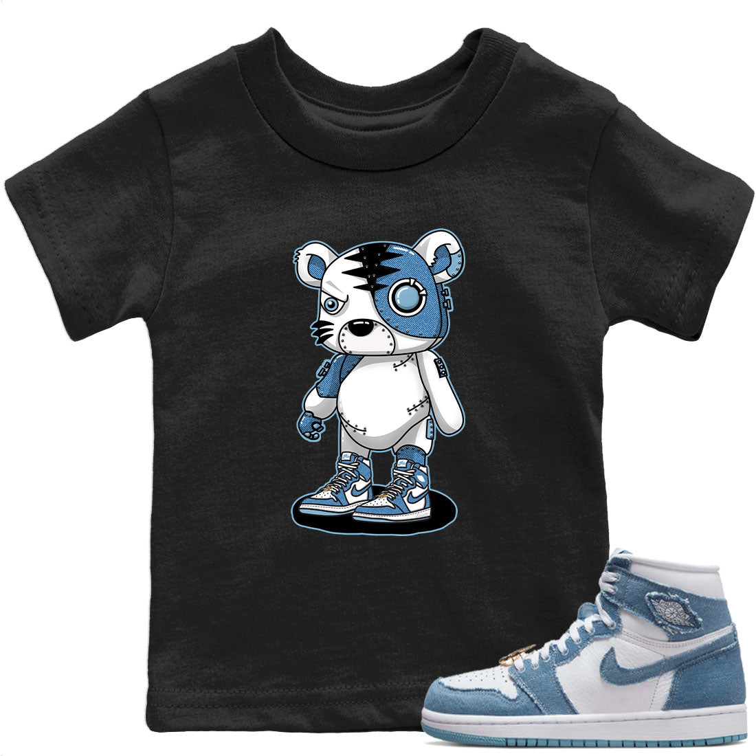 Cyborg Tiger Kids Tops - Air Jordan 1 Denim