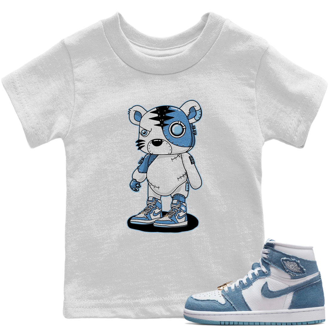 Cyborg Tiger Kids Tops - Air Jordan 1 Denim