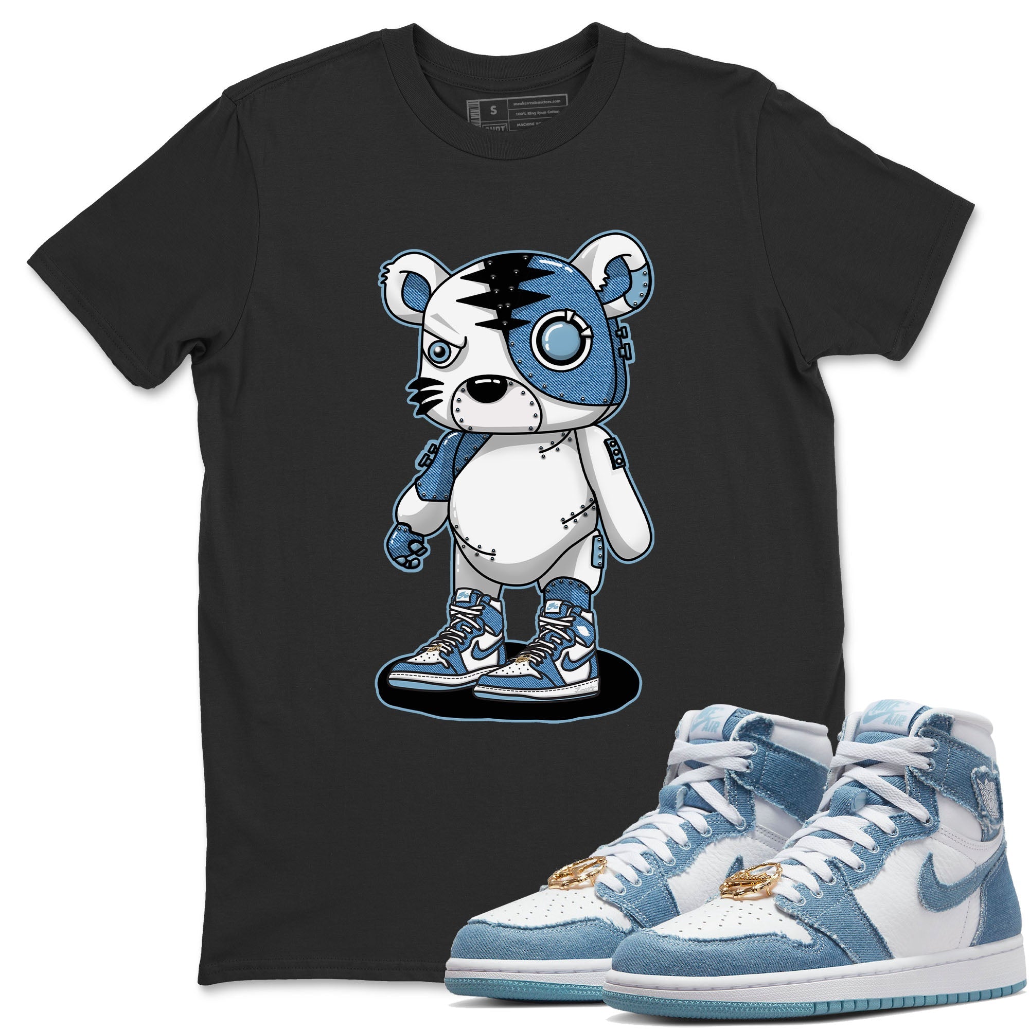 Cyborg Tiger Unisex Tops - Air Jordan 1 Denim