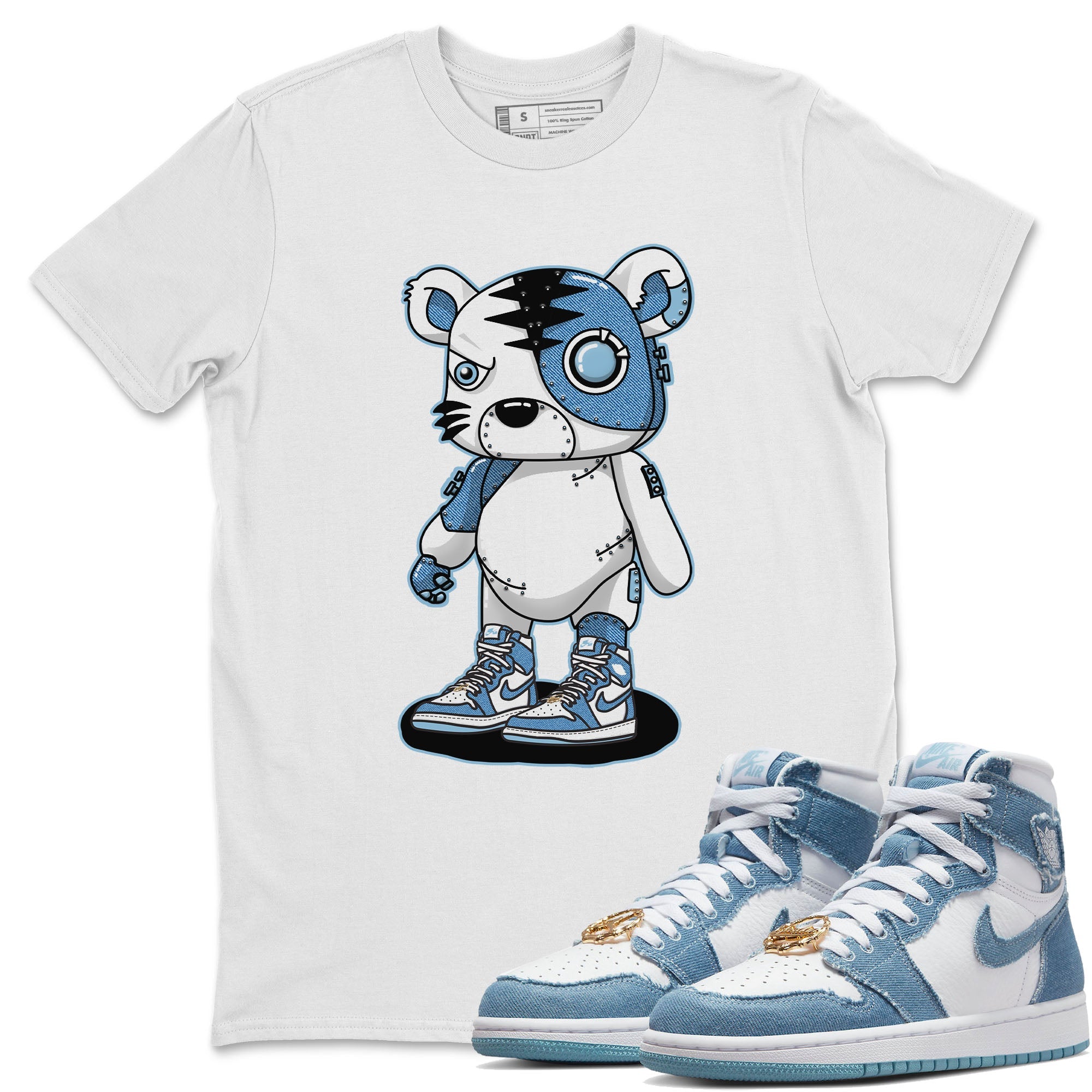 Cyborg Tiger Unisex Tops - Air Jordan 1 Denim