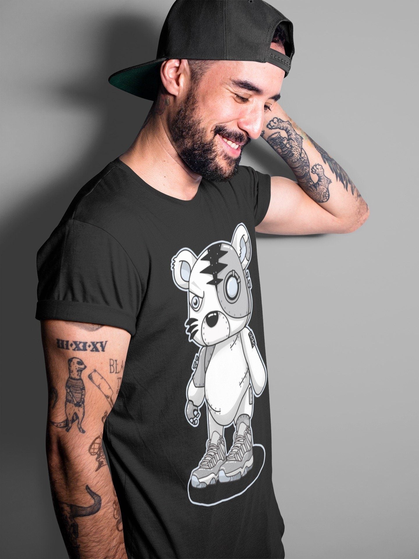 Cyborg Tiger Unisex Tops - Air Jordan 11 Cool Grey