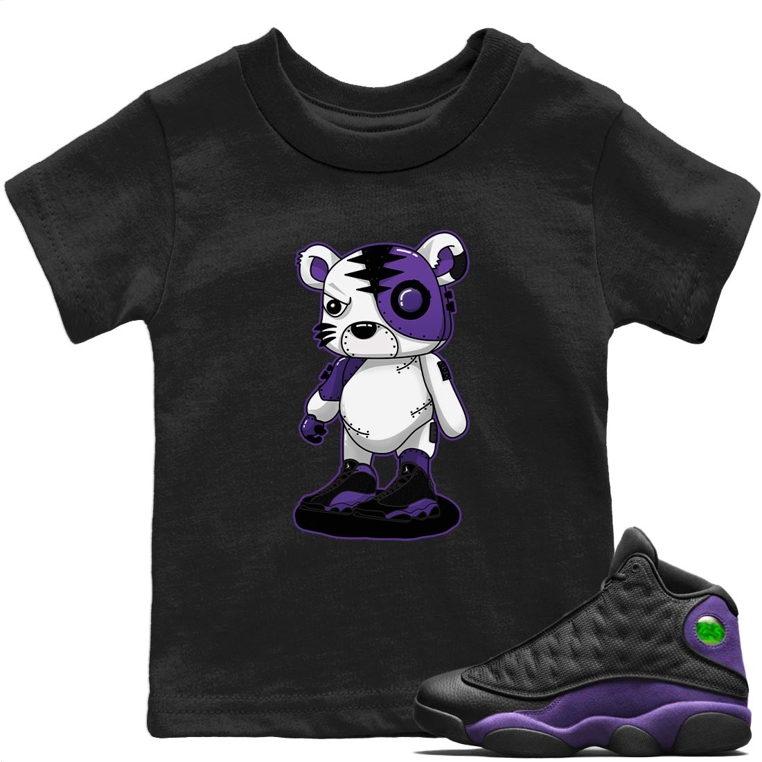 Cyborg Tiger Kids Tops - Air Jordan 13 Court Purple