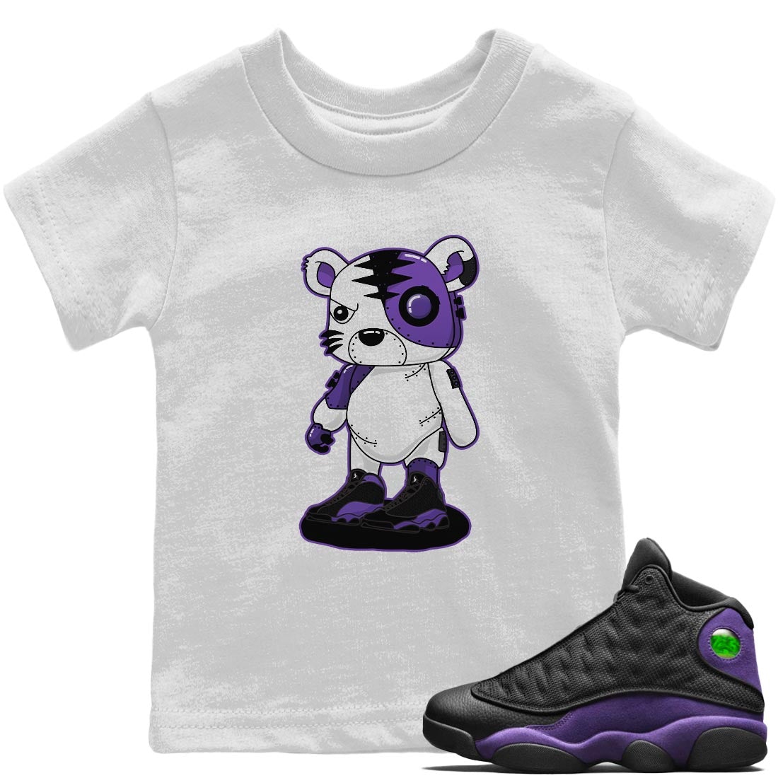 Cyborg Tiger Kids Tops - Air Jordan 13 Court Purple