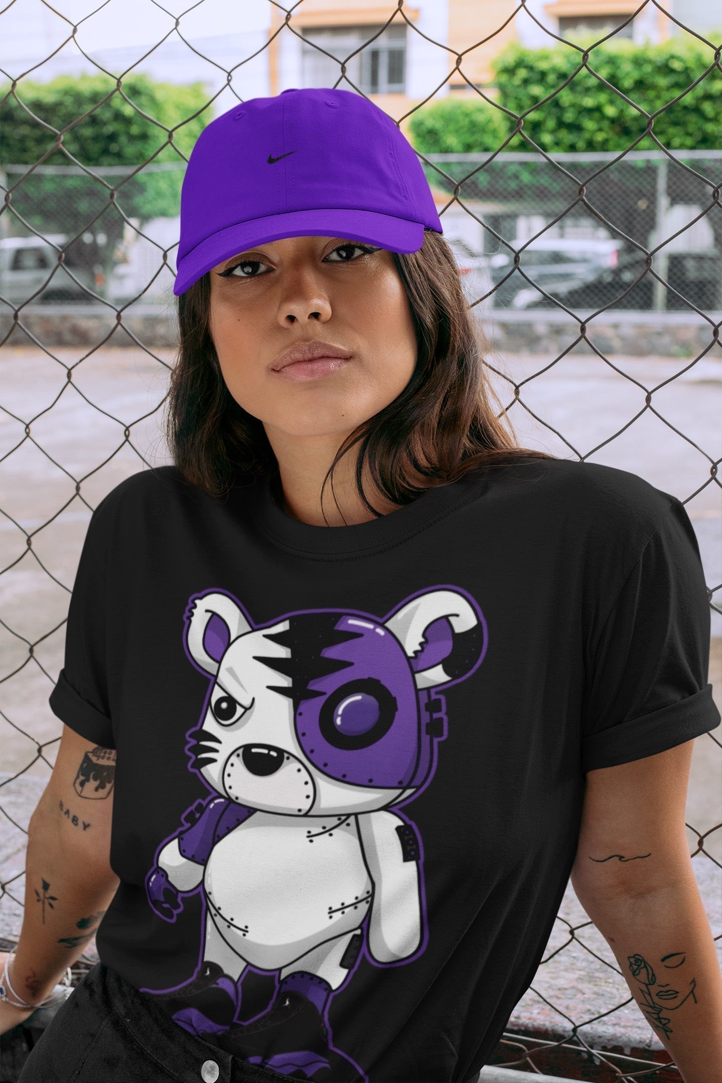 Cyborg Tiger Unisex Tops - Air Jordan 13 Court Purple