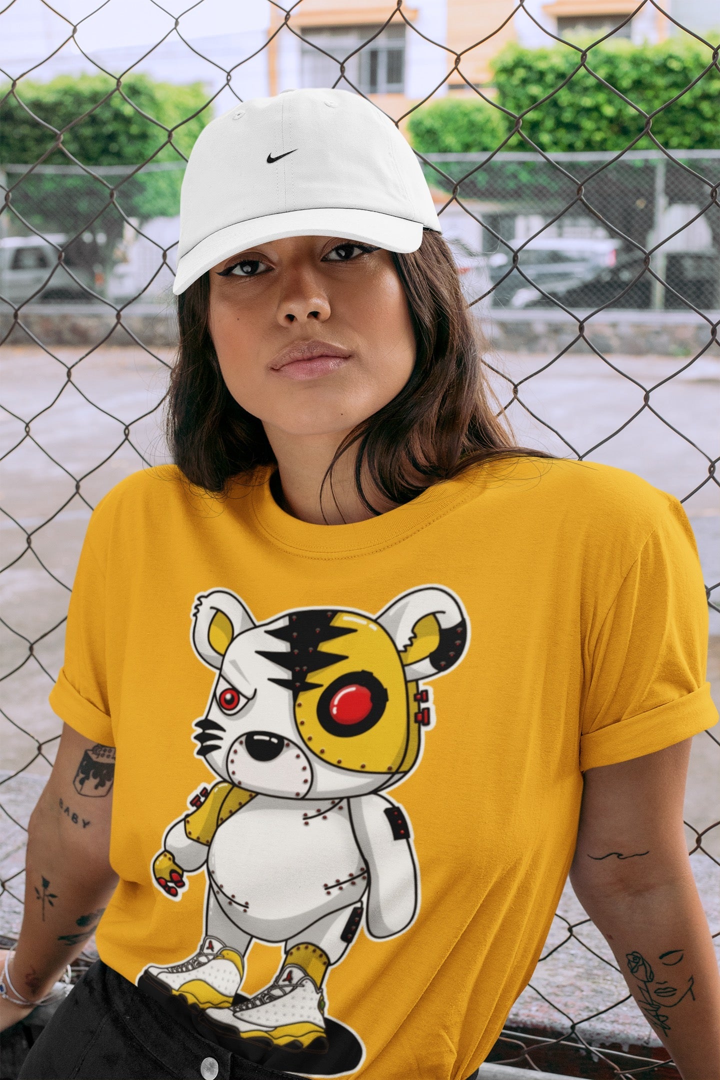Cyborg Tiger Unisex Tops - Air Jordan 13 Del Sol