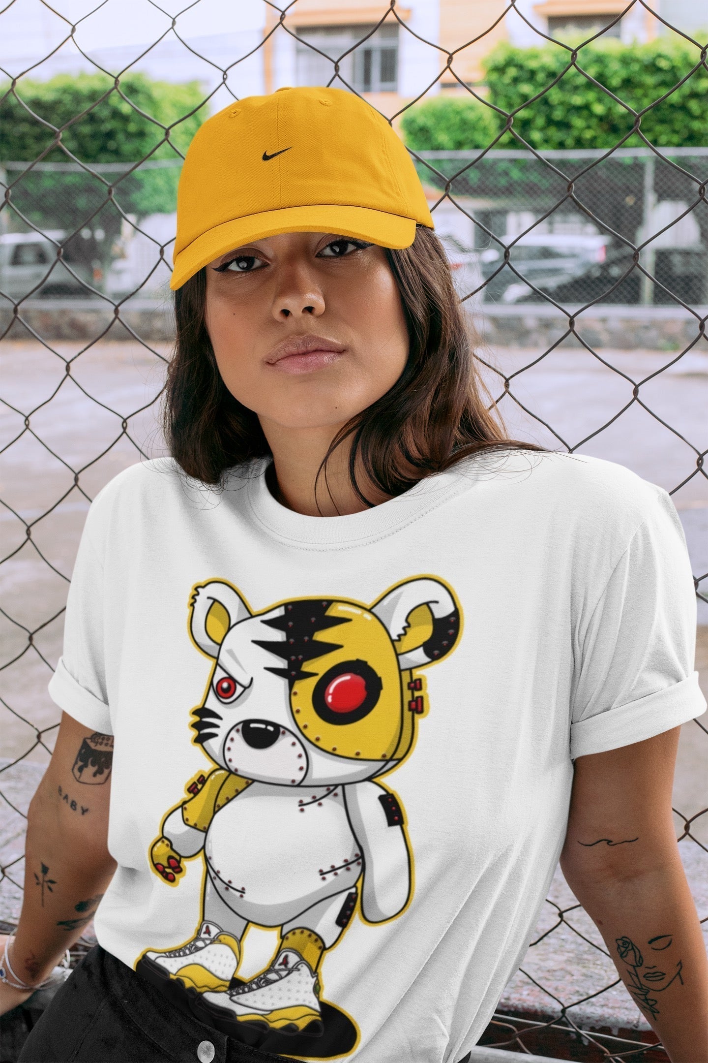 Cyborg Tiger Unisex Tops - Air Jordan 13 Del Sol