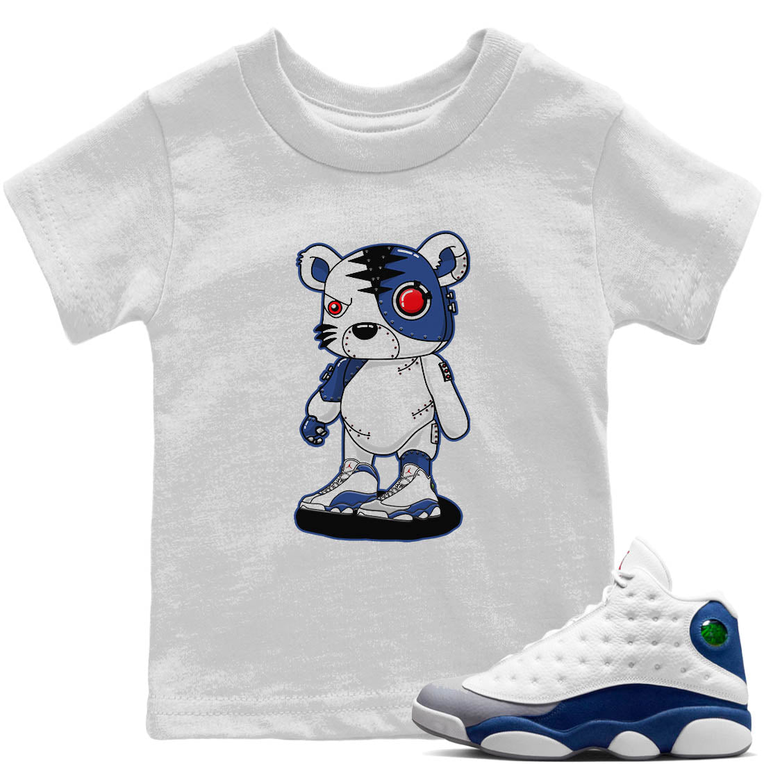 Cyborg Tiger Kids Tops - Air Jordan 13 French Blue