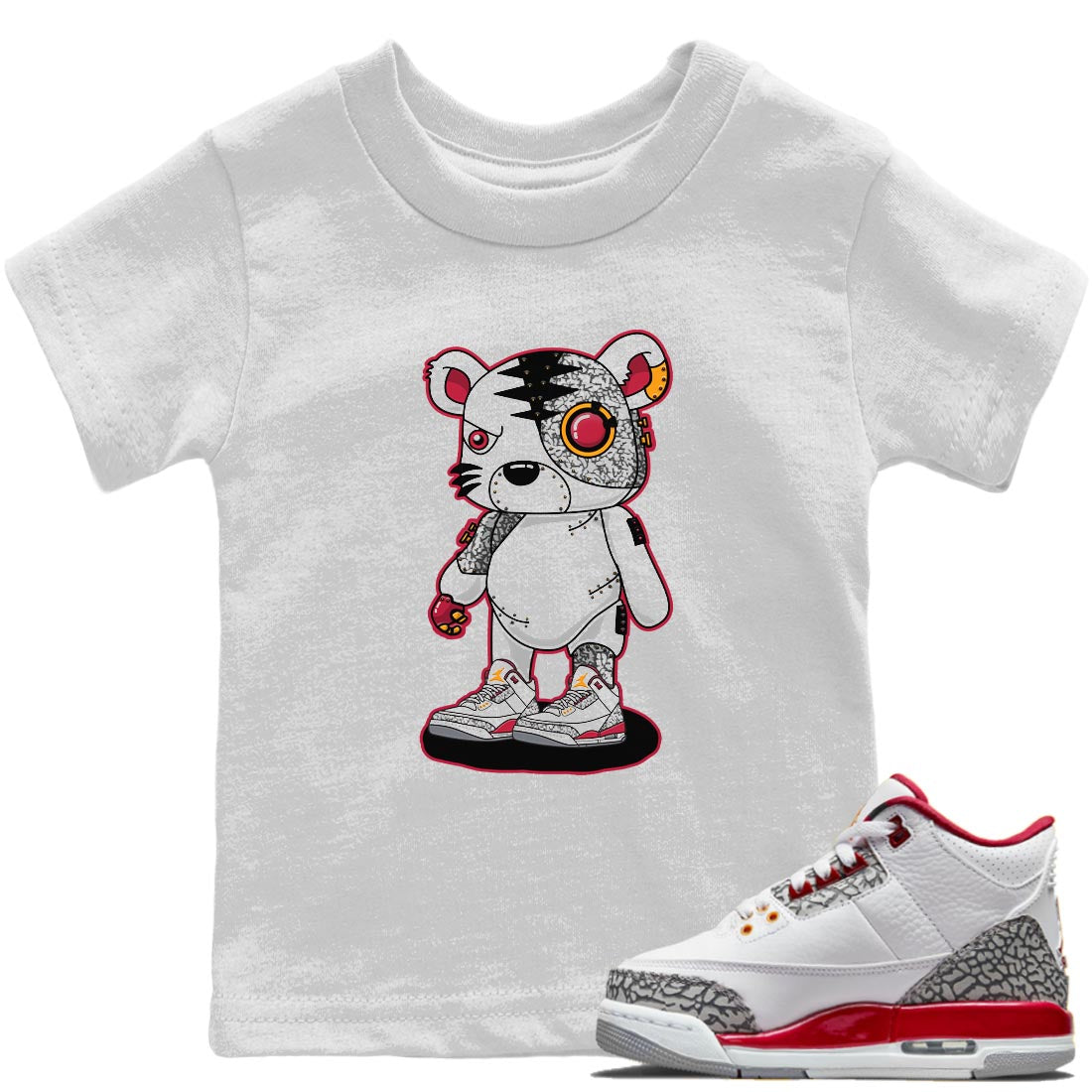 Cyborg Tiger Kids Tops - Air Jordan 3 Cardinal