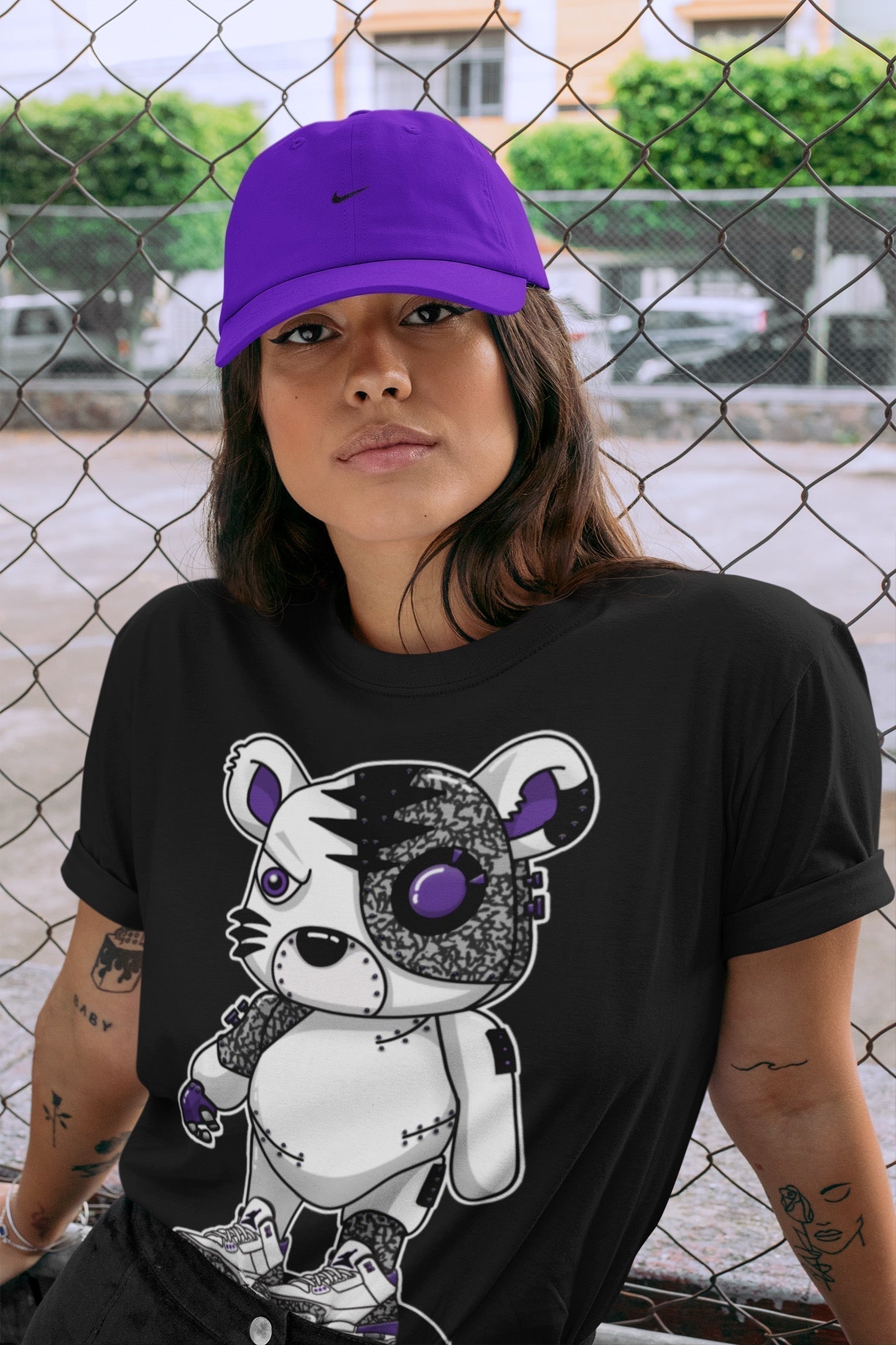 Cyborg Tiger Unisex Tops - Air Jordan 3 Dark Iris