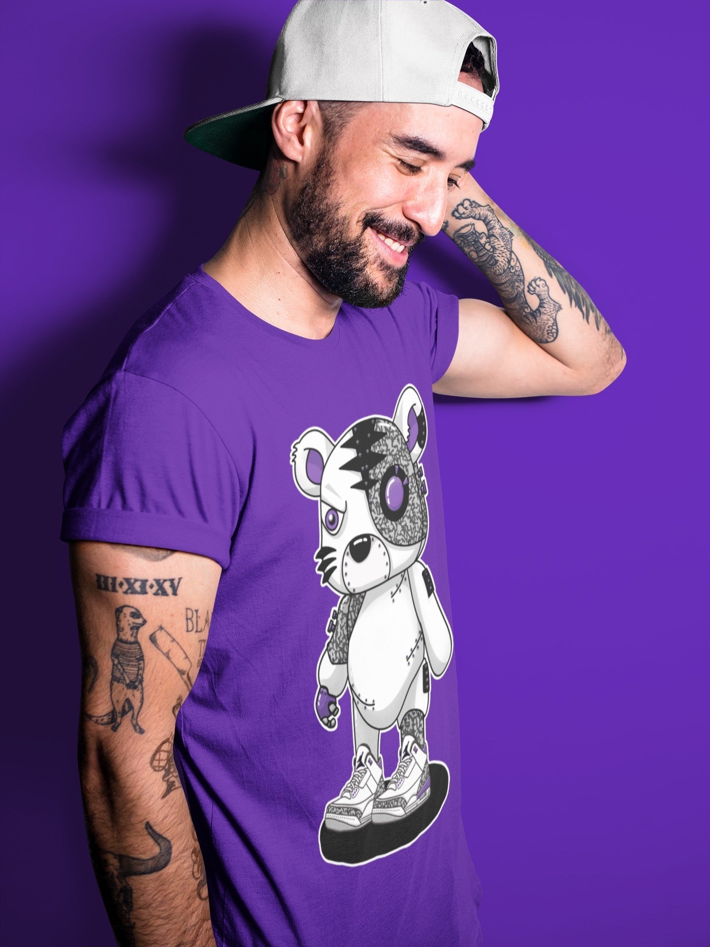 Cyborg Tiger Unisex Tops - Air Jordan 3 Dark Iris