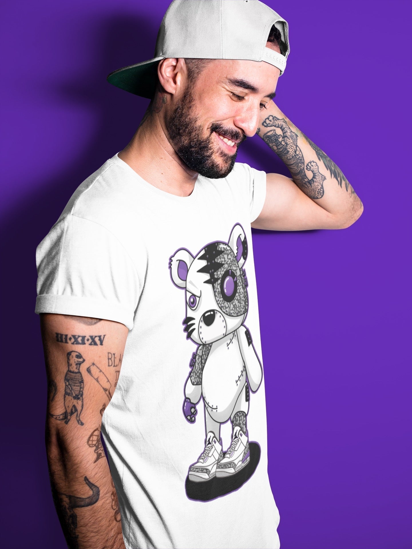 Cyborg Tiger Unisex Tops - Air Jordan 3 Dark Iris