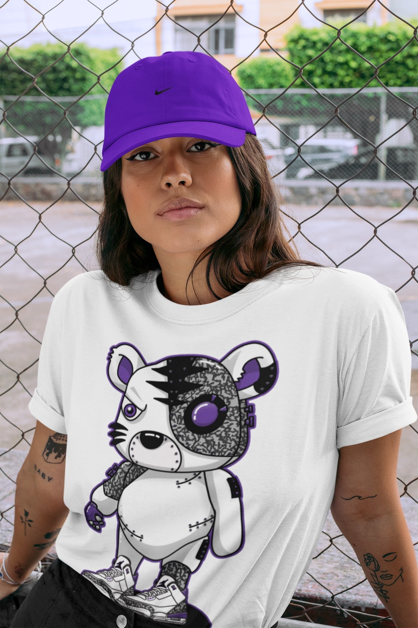 Cyborg Tiger Unisex Tops - Air Jordan 3 Dark Iris