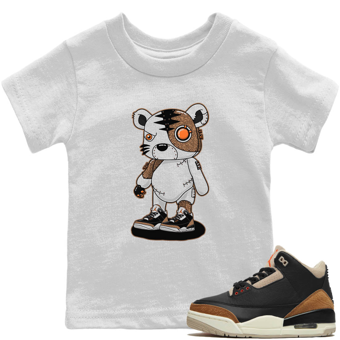 Cyborg Tiger Kids Tops - Air Jordan 3 Desert Elephant