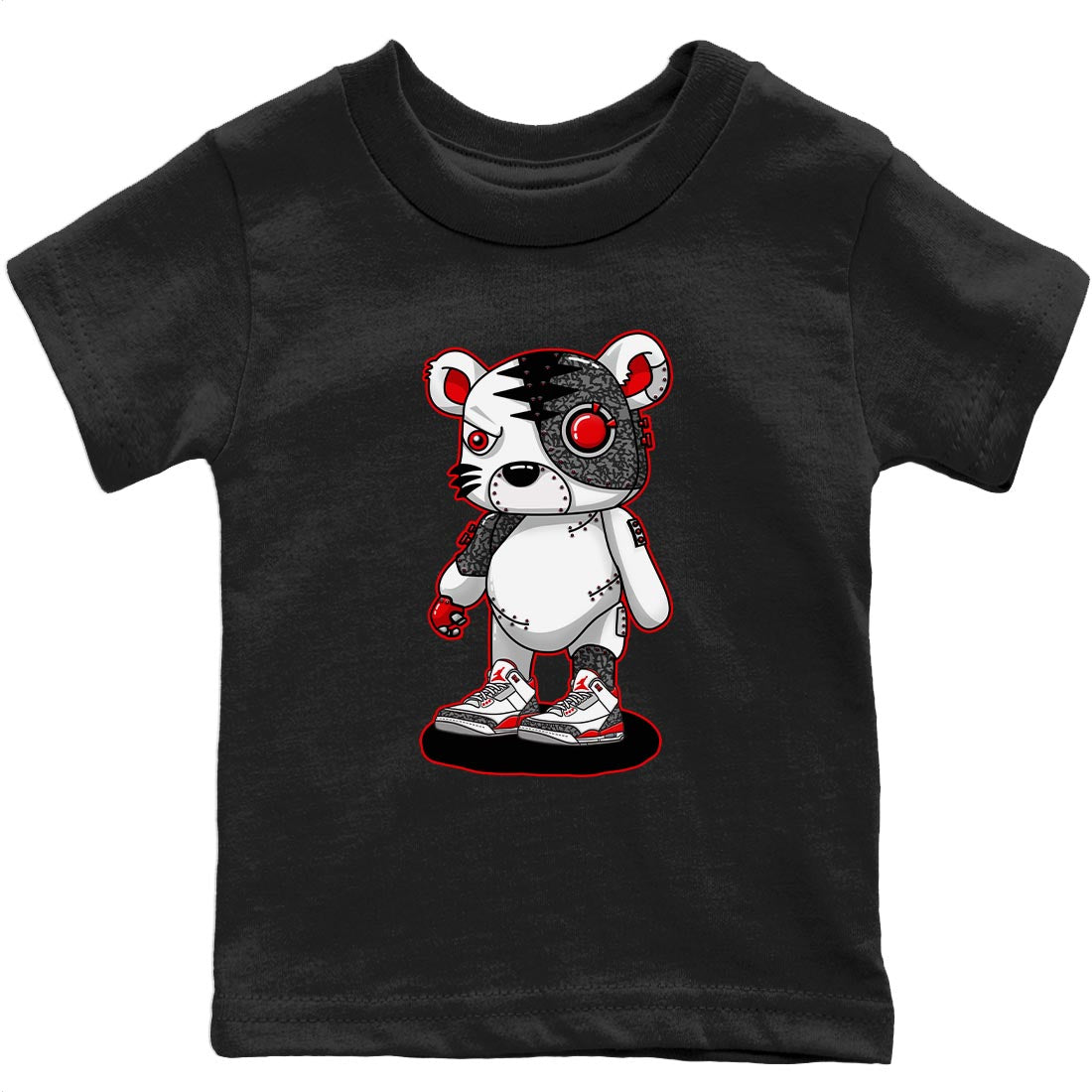 Cyborg Tiger Kids Tops - Air Jordan 3 Fire Red