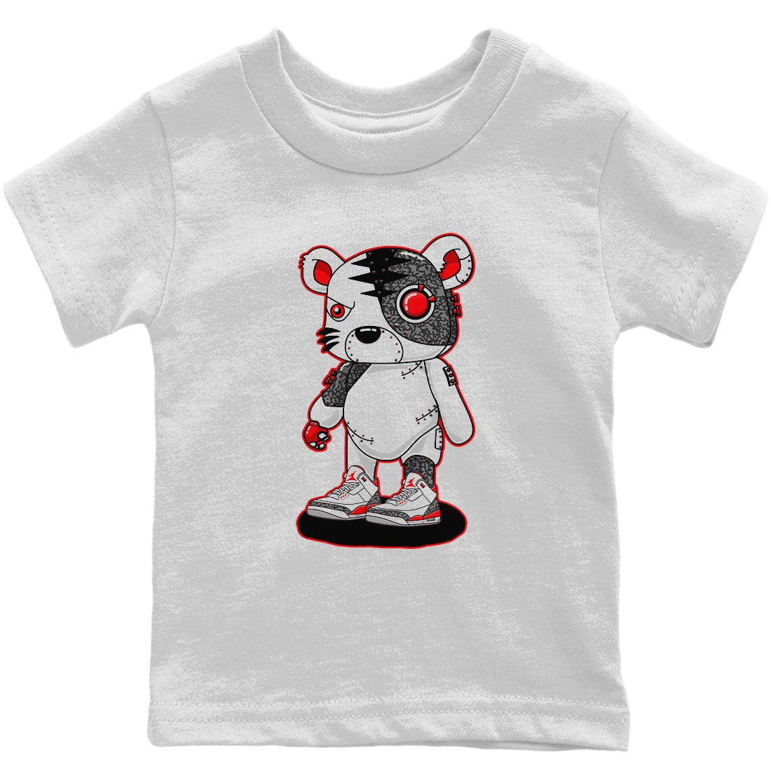 Cyborg Tiger Kids Tops - Air Jordan 3 Fire Red
