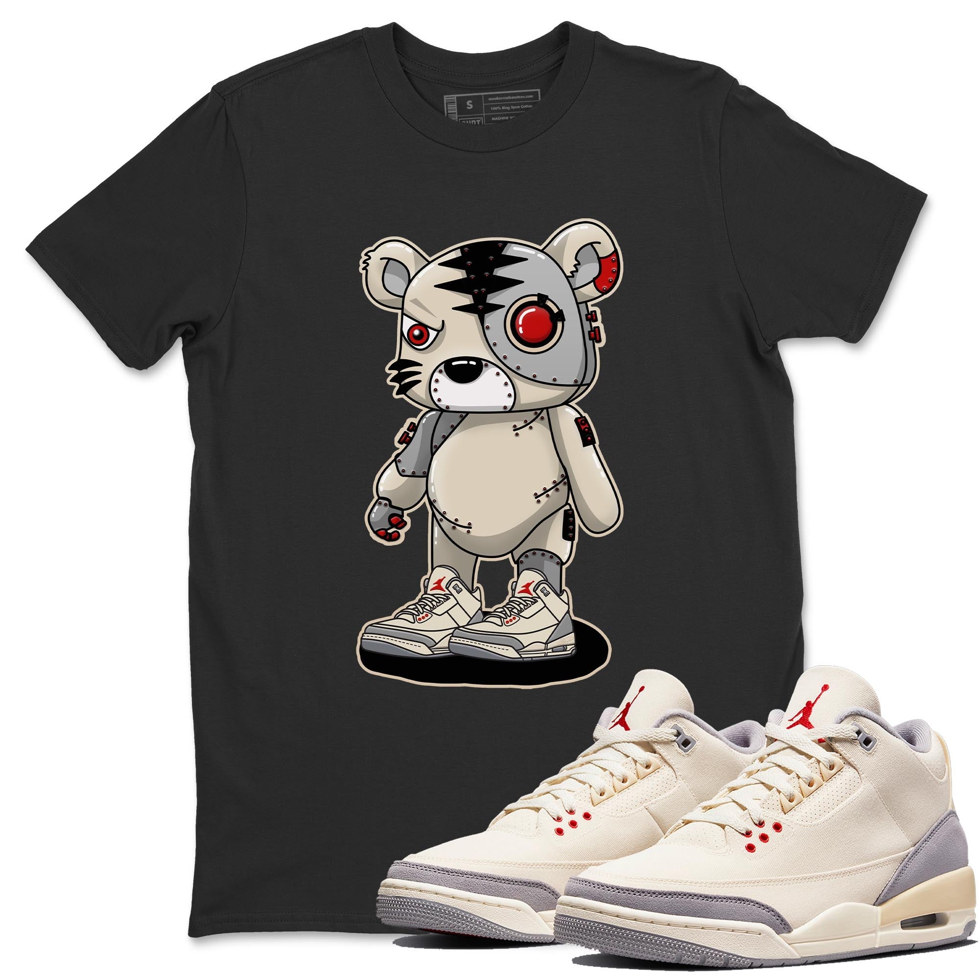 Cyborg Tiger Unisex Tops - Air Jordan 3 Muslin