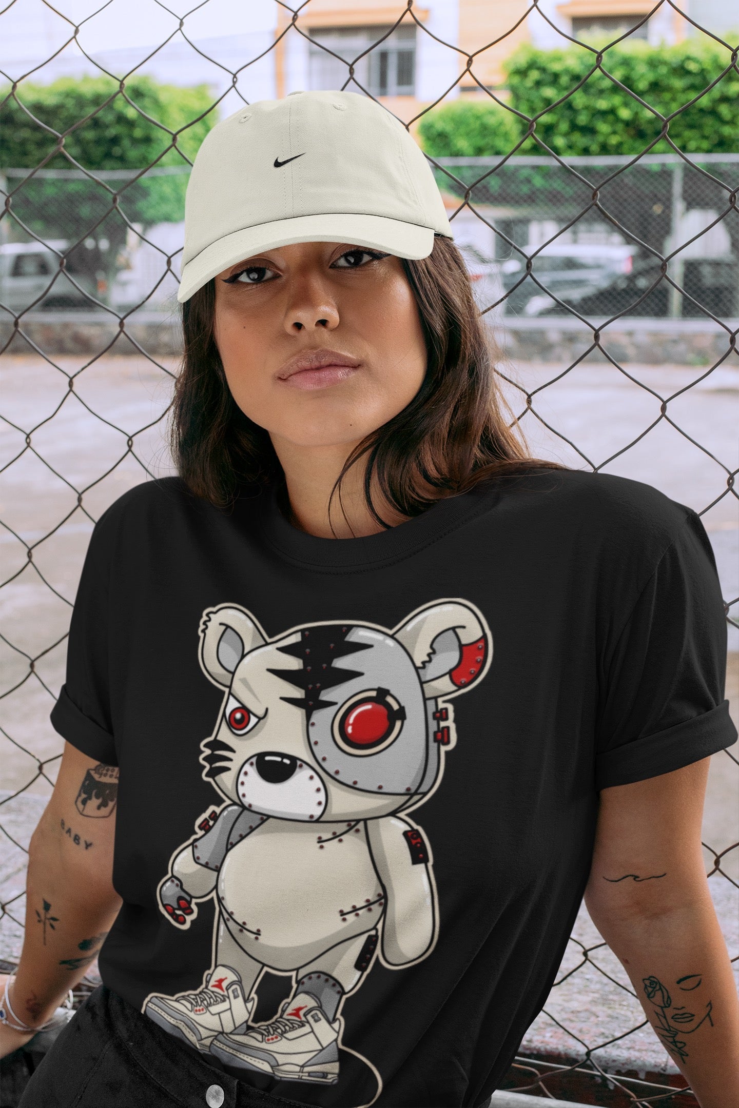 Cyborg Tiger Unisex Tops - Air Jordan 3 Muslin