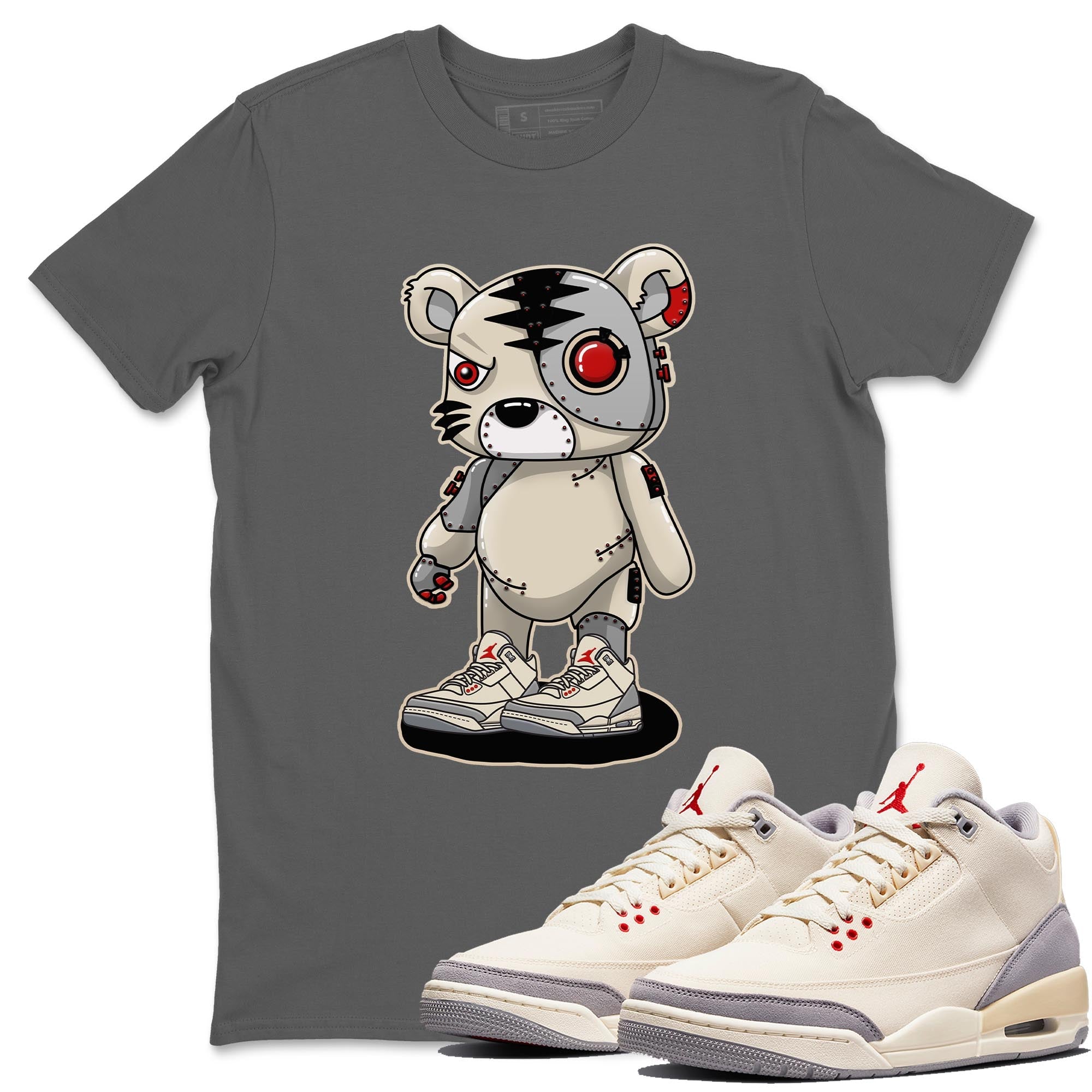 Cyborg Tiger Unisex Tops - Air Jordan 3 Muslin