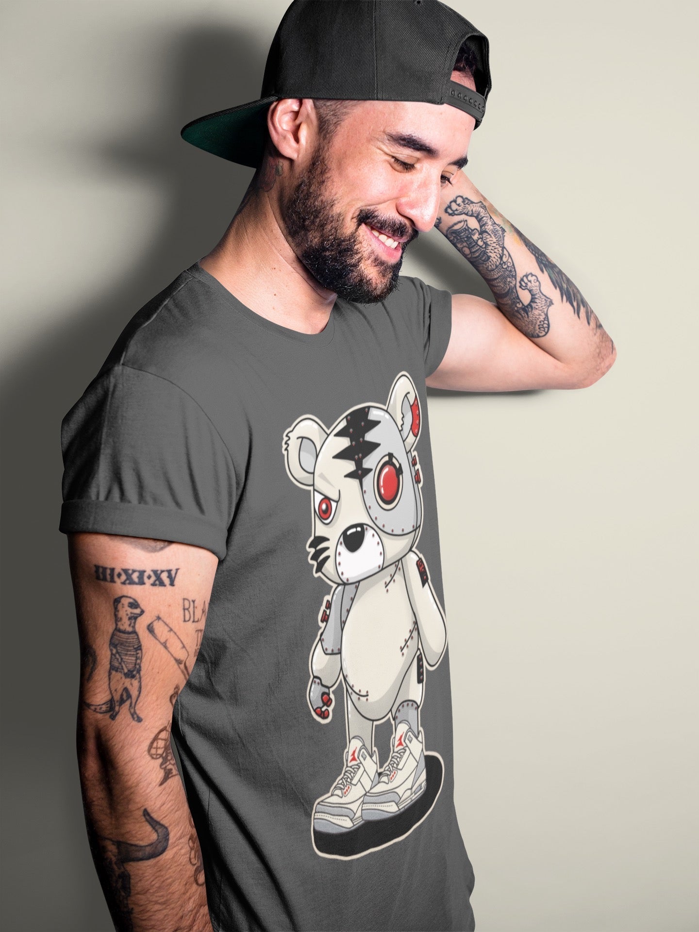 Cyborg Tiger Unisex Tops - Air Jordan 3 Muslin