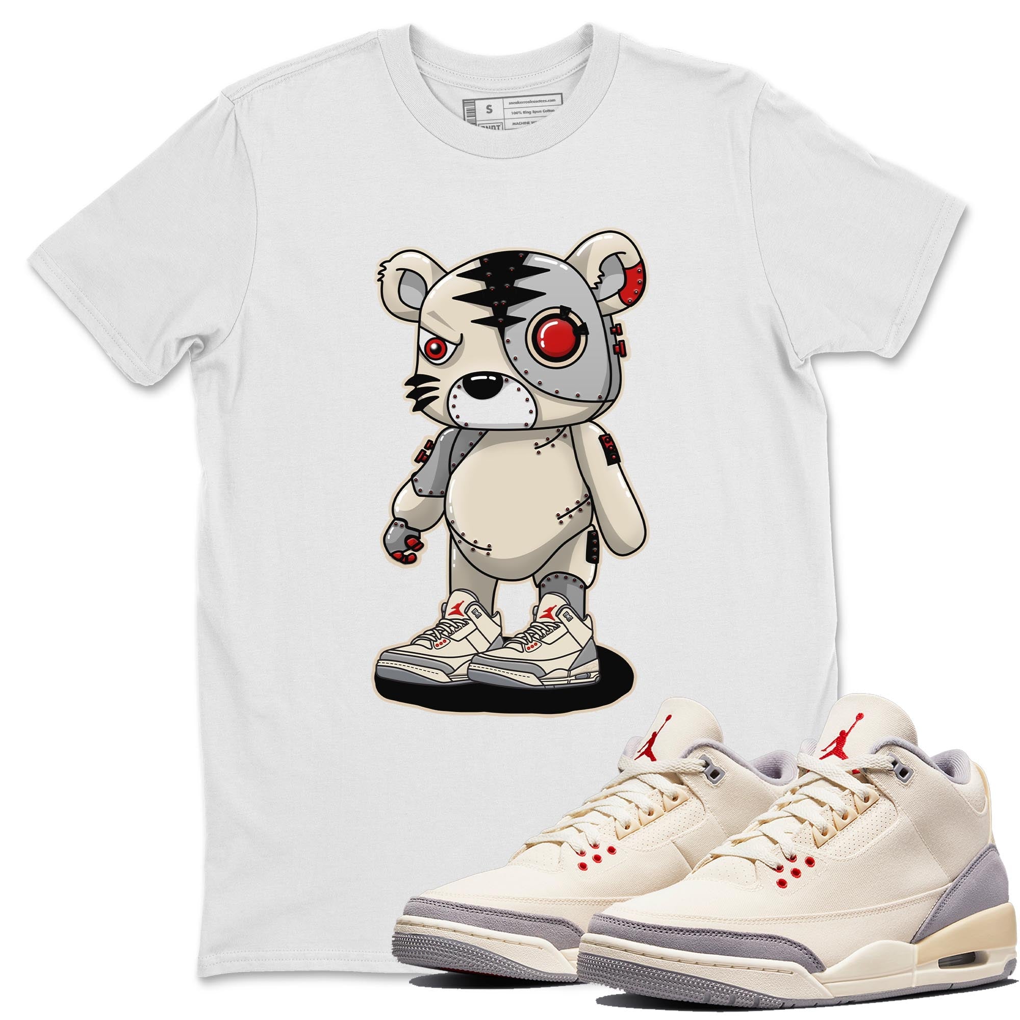 Cyborg Tiger Unisex Tops - Air Jordan 3 Muslin