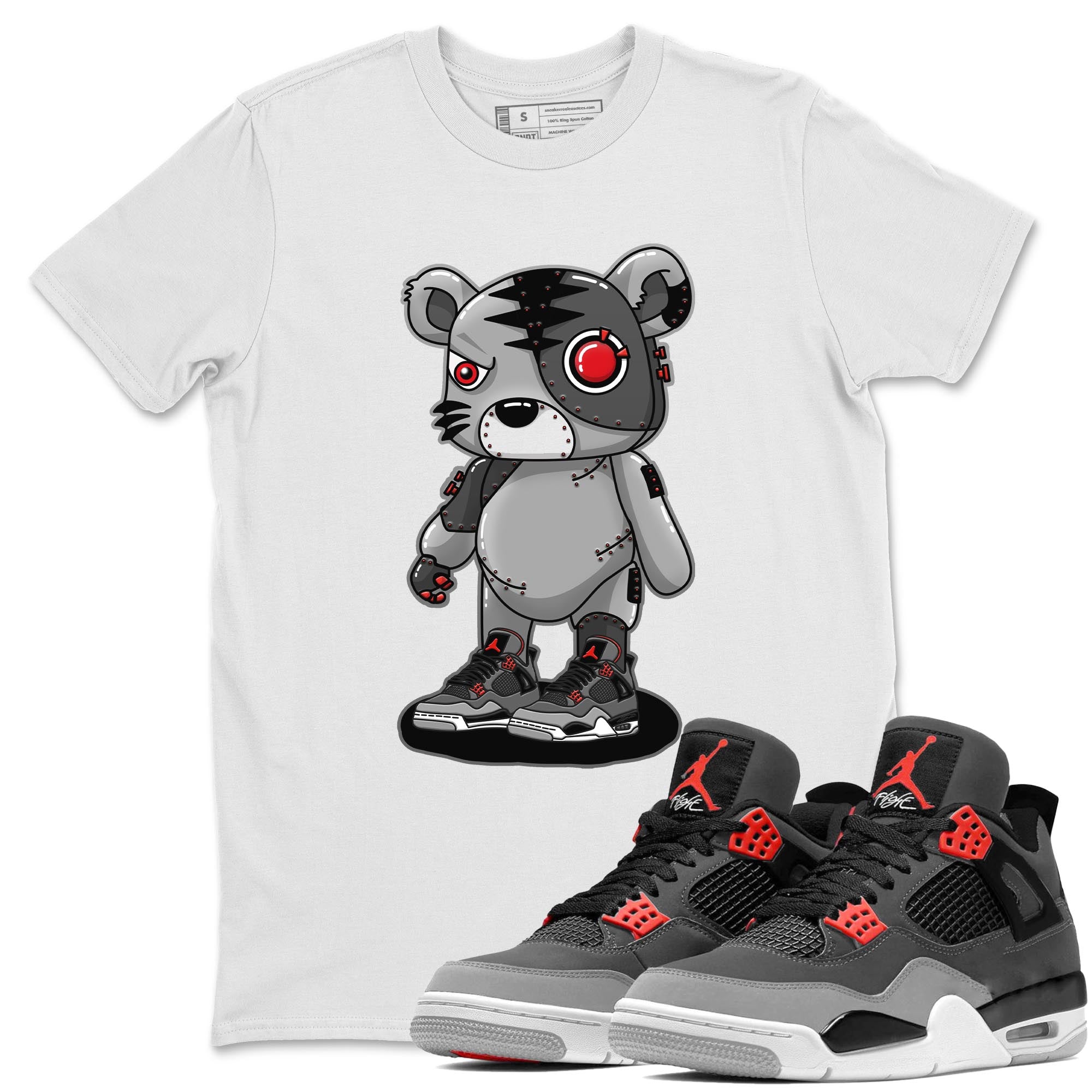 Cyborg Tiger Unisex Tops - Air Jordan 4 Infrared