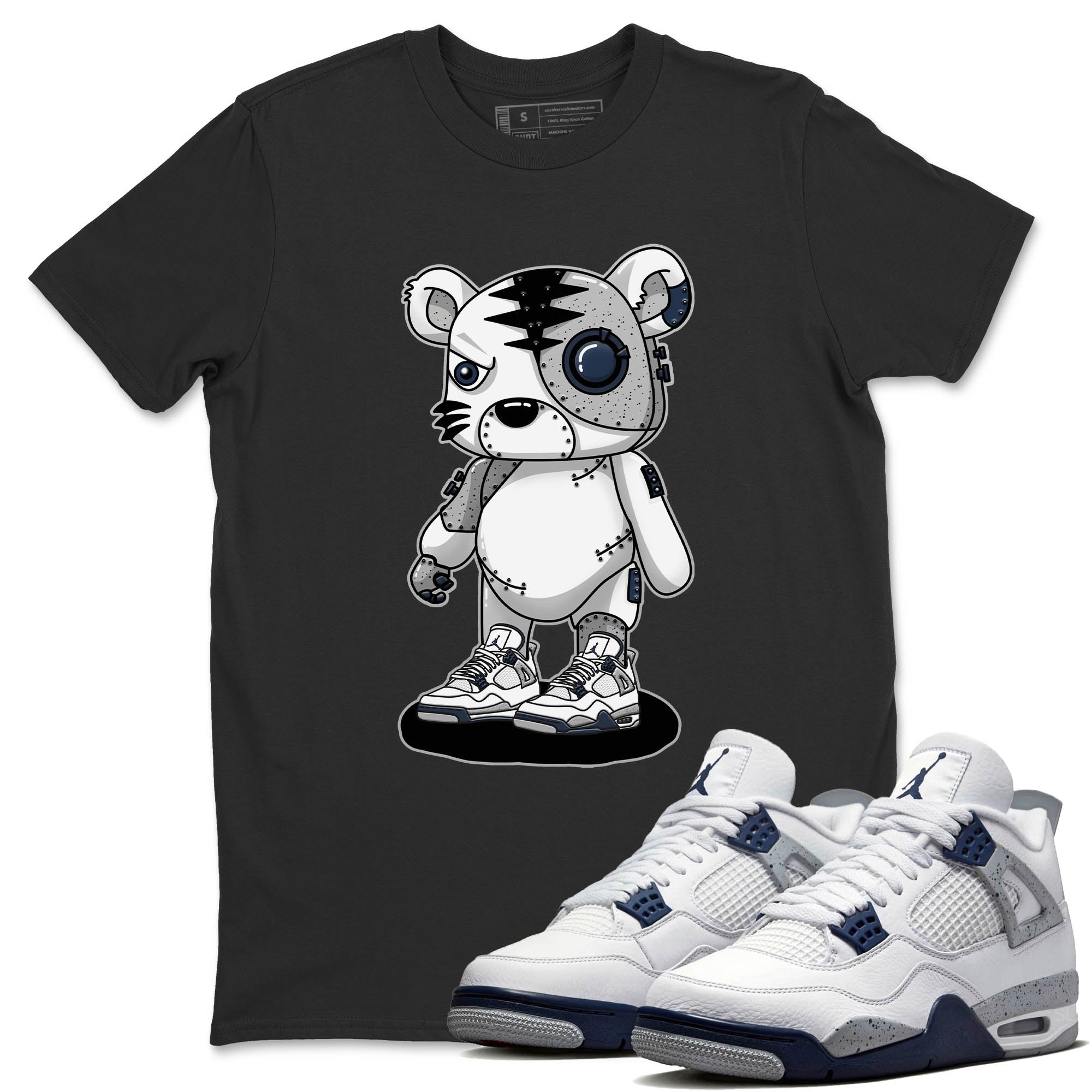 Cyborg Tiger Unisex Tops - Air Jordan 4 Midnight Navy