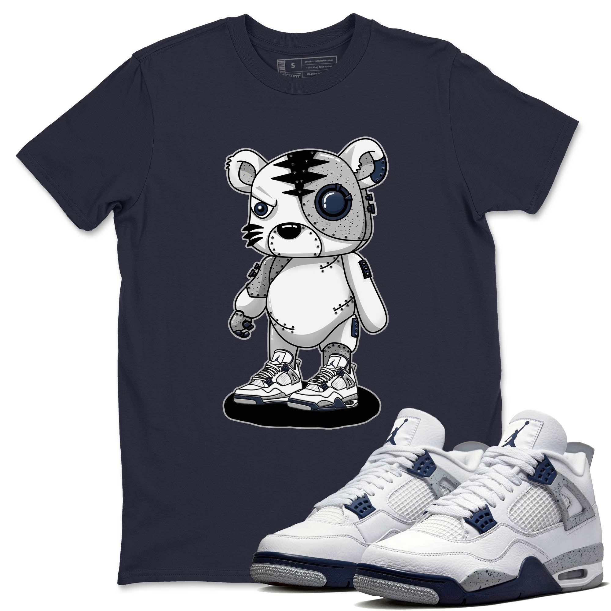 Cyborg Tiger Unisex Tops - Air Jordan 4 Midnight Navy