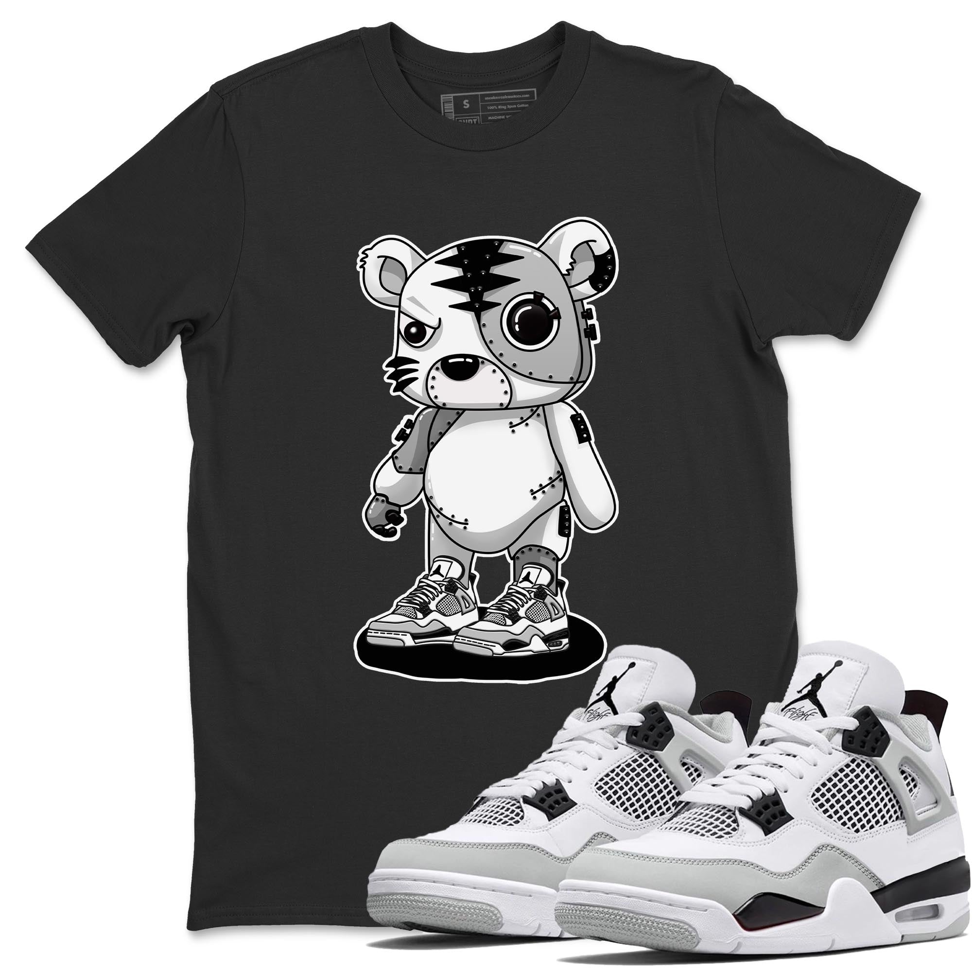 Cyborg Tiger Unisex Tops - Air Jordan 4 Military Black